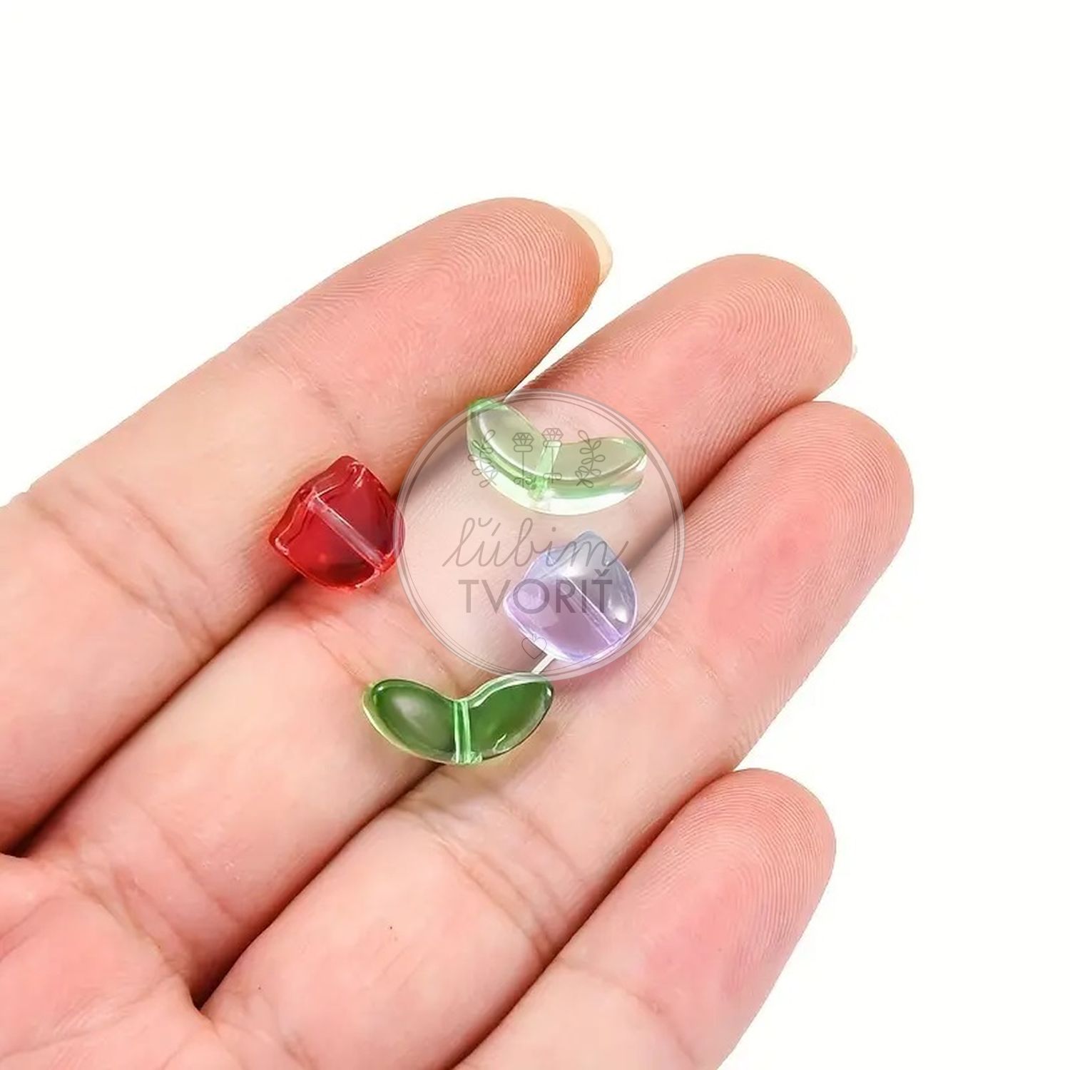 Tulipán - kvet a lístok, 9 x 14 mm - 1 pár