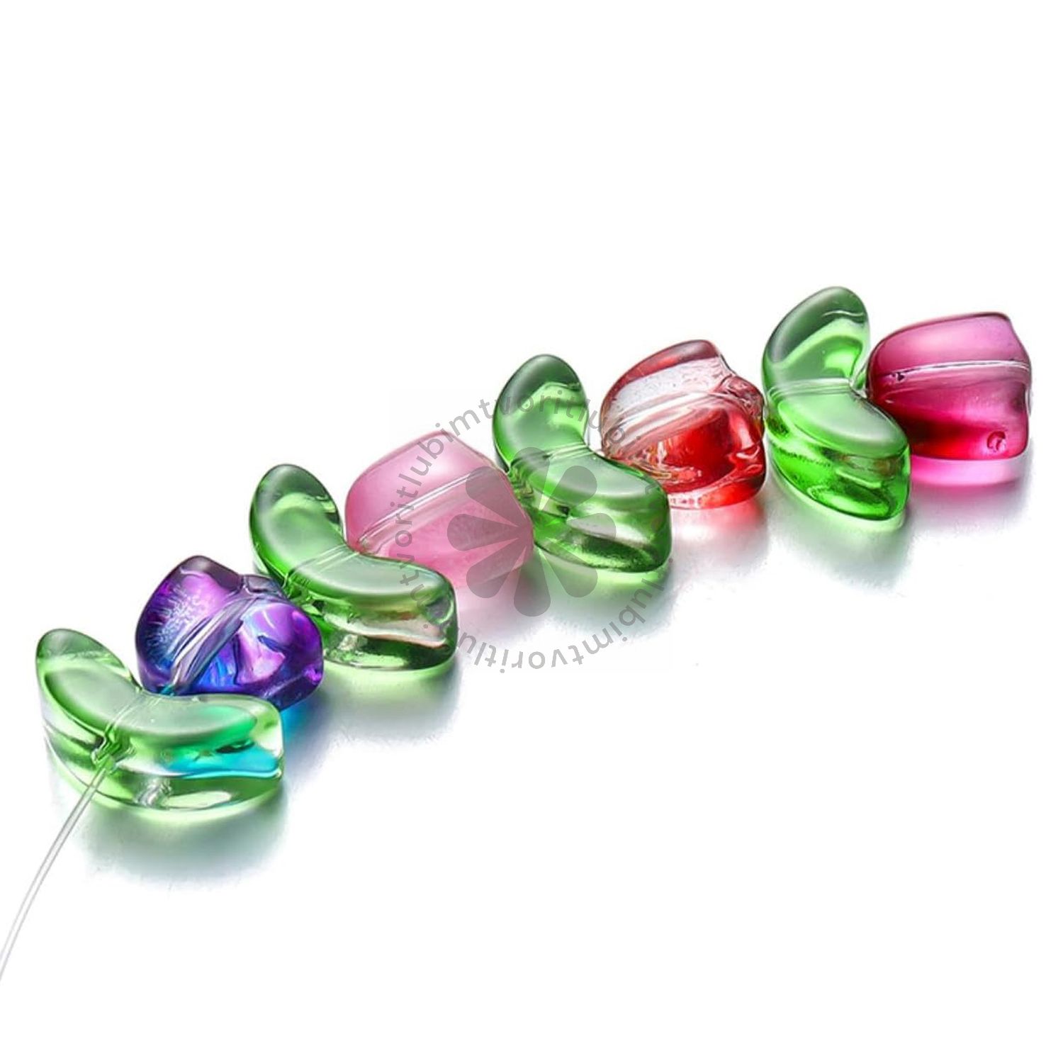 Tulipán - kvet a lístok, 9x14 mm - 1 pár