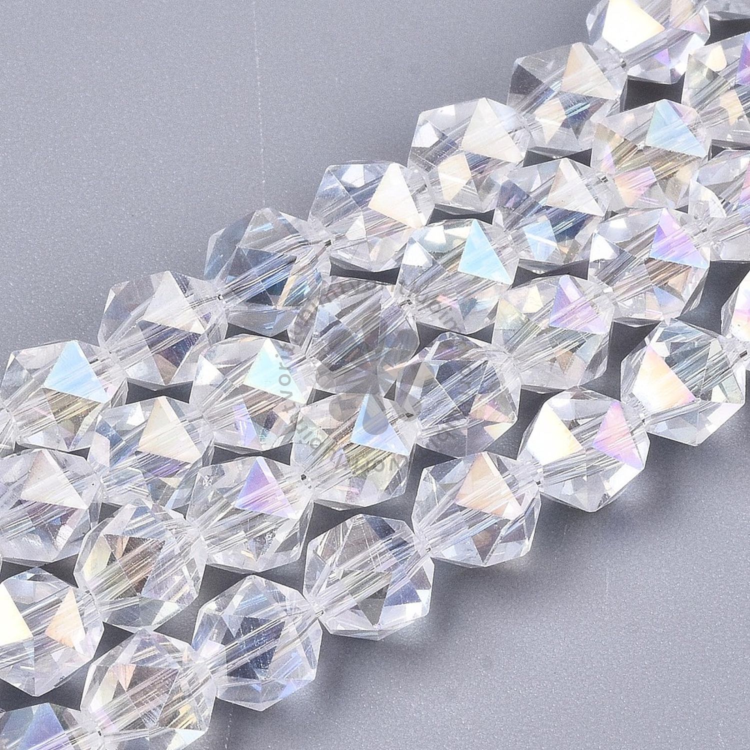 Brúsené korálky, 6 mm - 1 vlasec