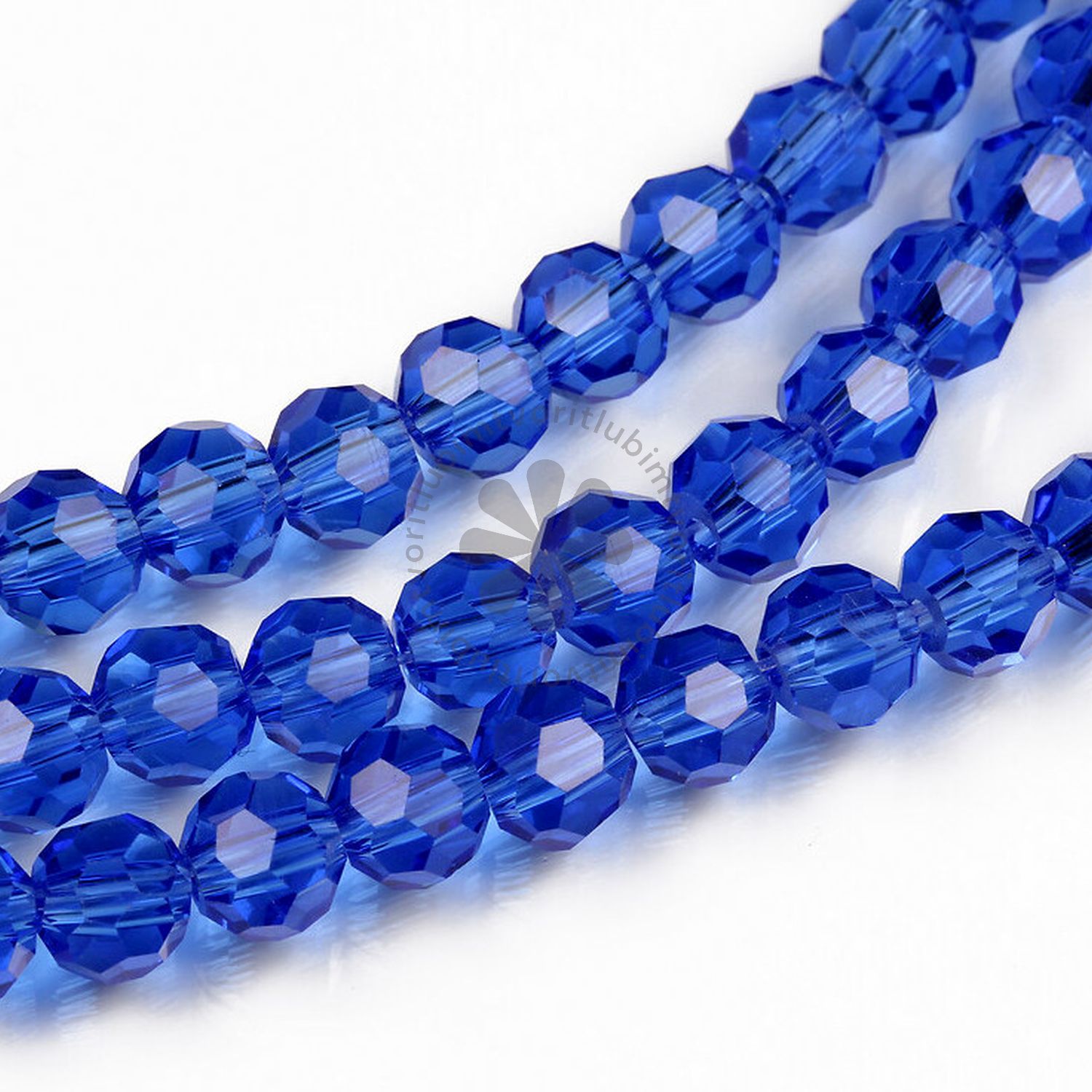 Brúsené korálky, 6 mm - 1 vlasec