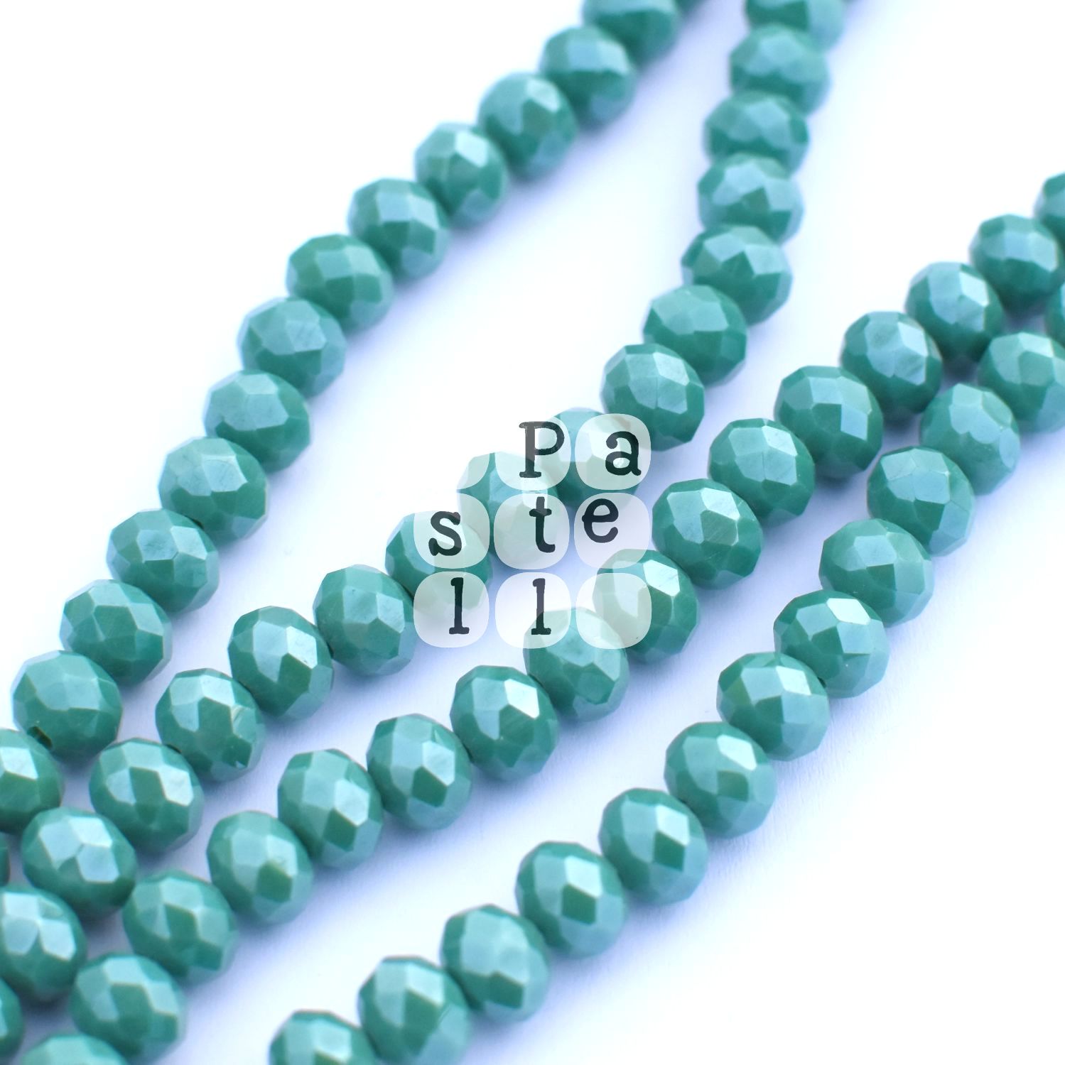 Brúsené sklenené korálky, 8x6 mm - 10 ks