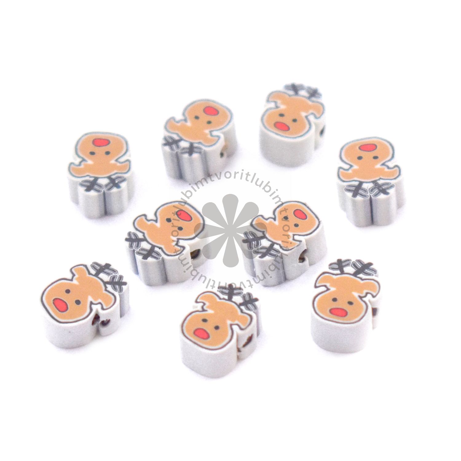 FIMO korálka Vianoce, 12 mm - 1 ks