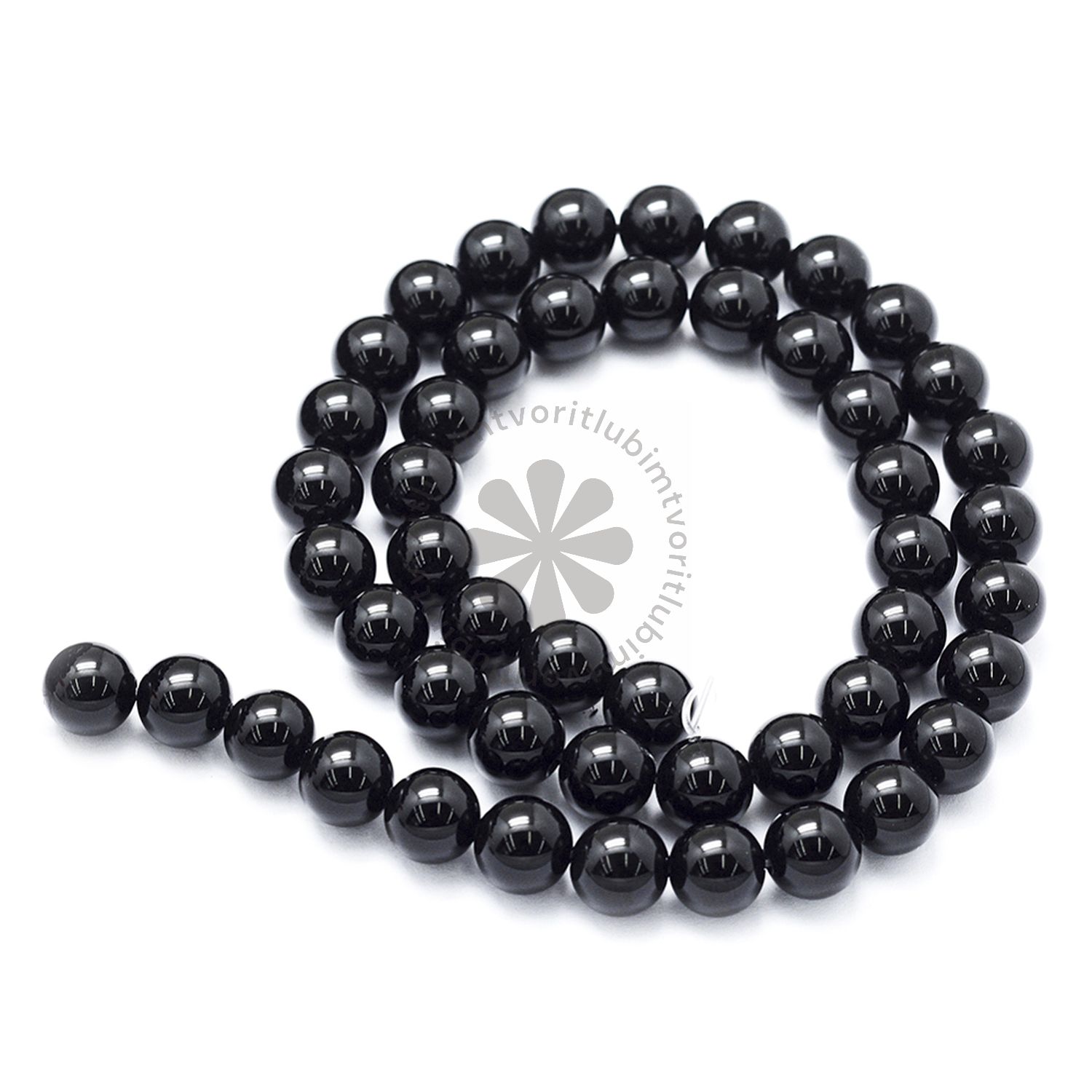 Čierny Onyx, 6 mm - 1 vlasec