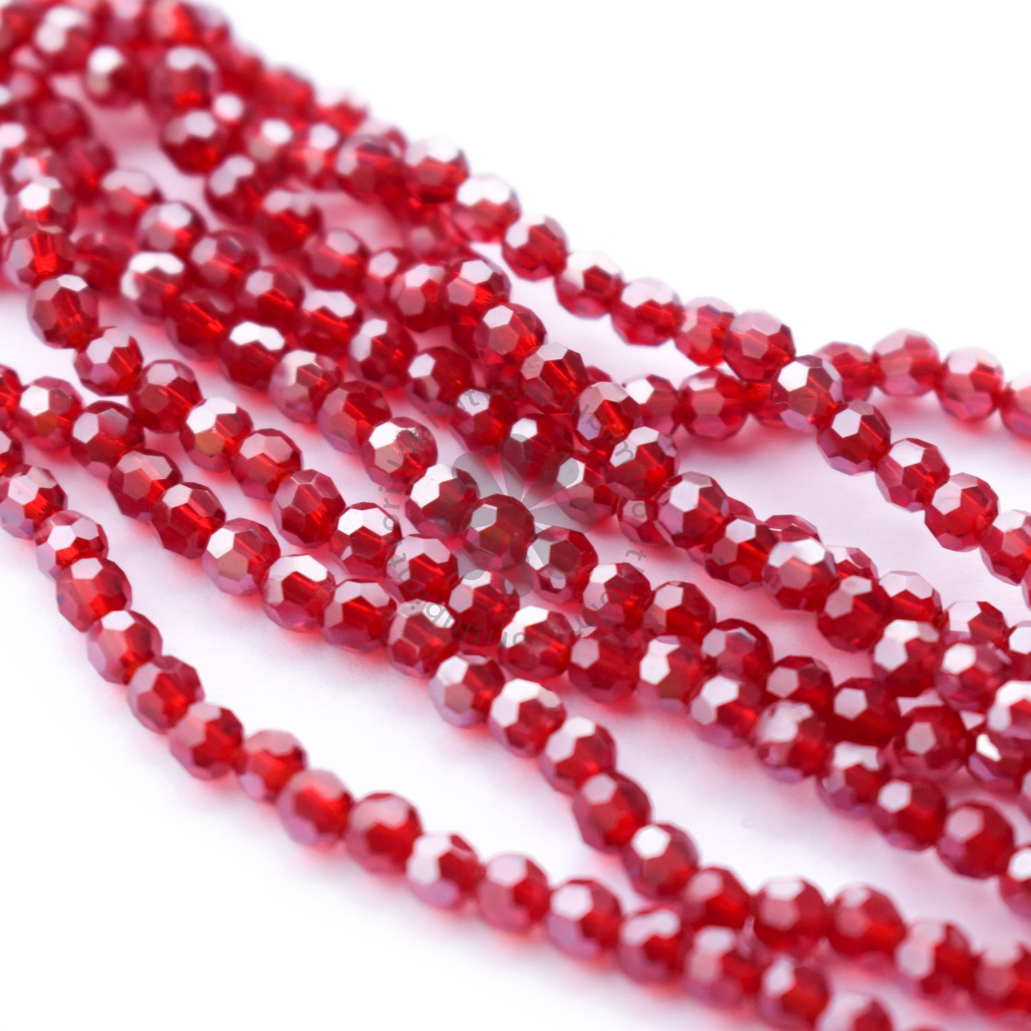 Sklenené brúsené korálky, 4 mm - 1 vlasec