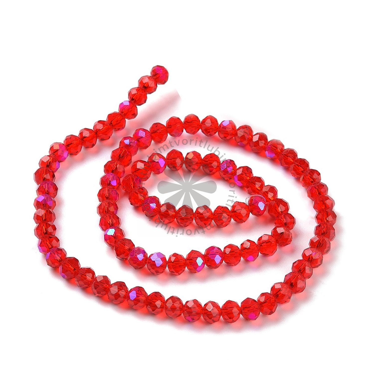 Sklenené brúsené korálky, 4x3 mm - 1 vlasec