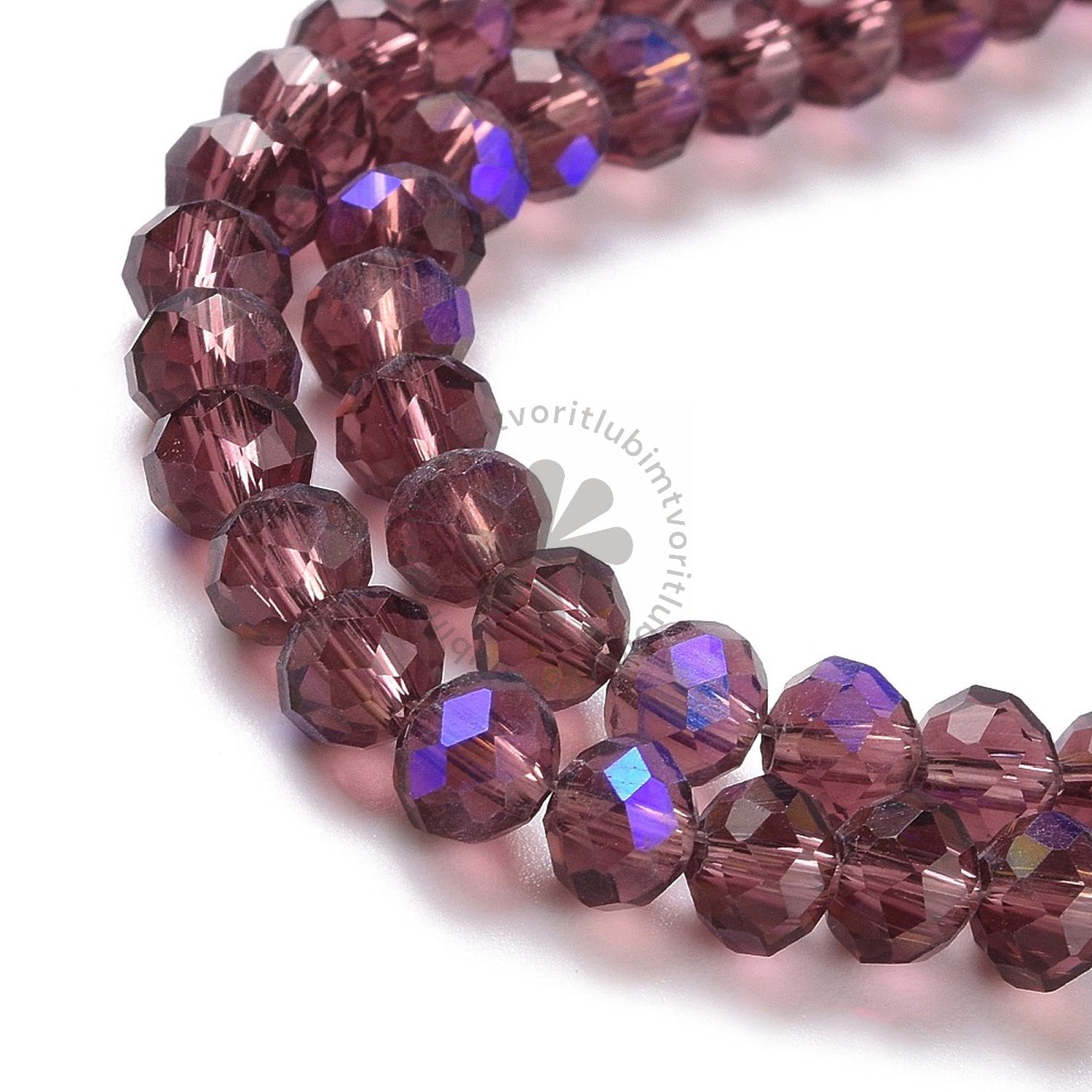 Sklenené brúsené korálky, 4x3 mm - 1 vlasec