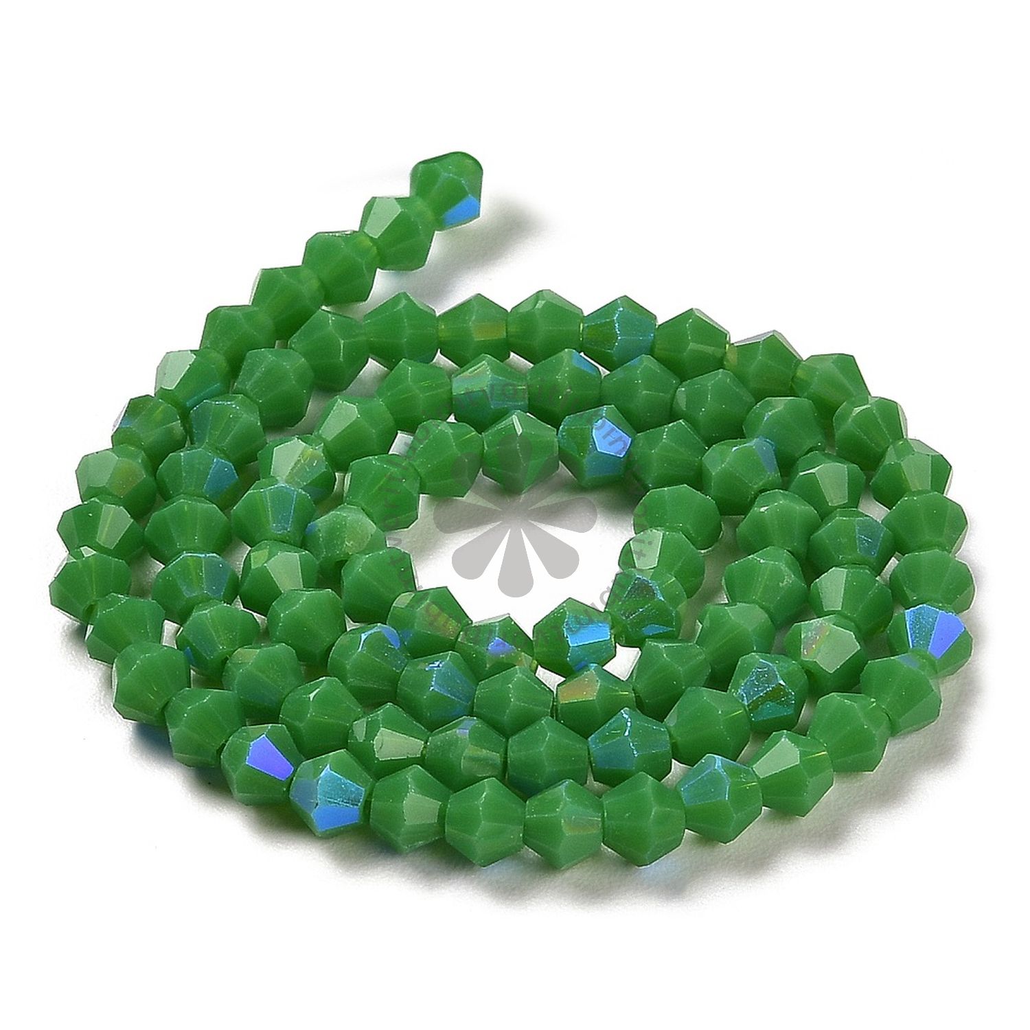 Sklenené brúsené korálky BICONE, 4 mm - 1 vlasec