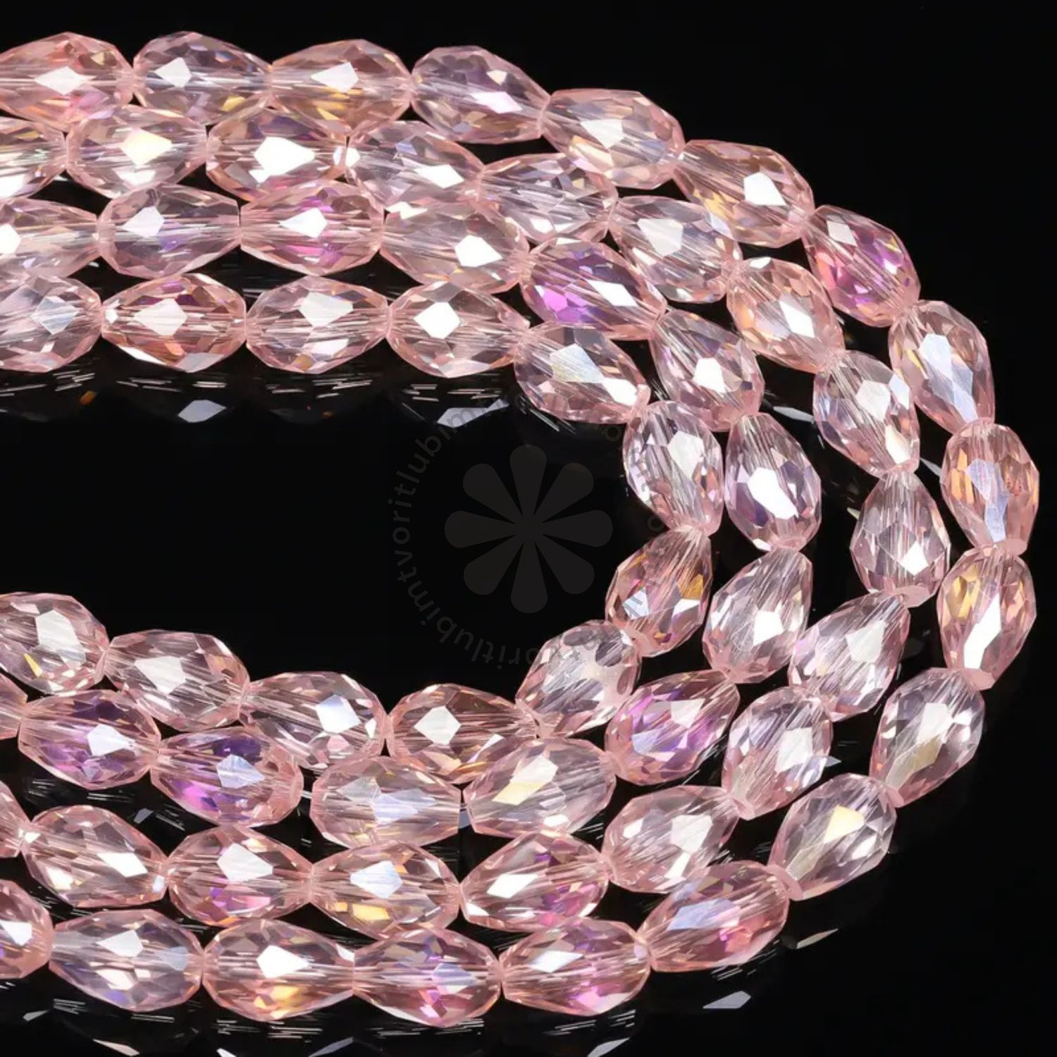 Brúsené korálky - slza, 8x12 mm - 10 ks