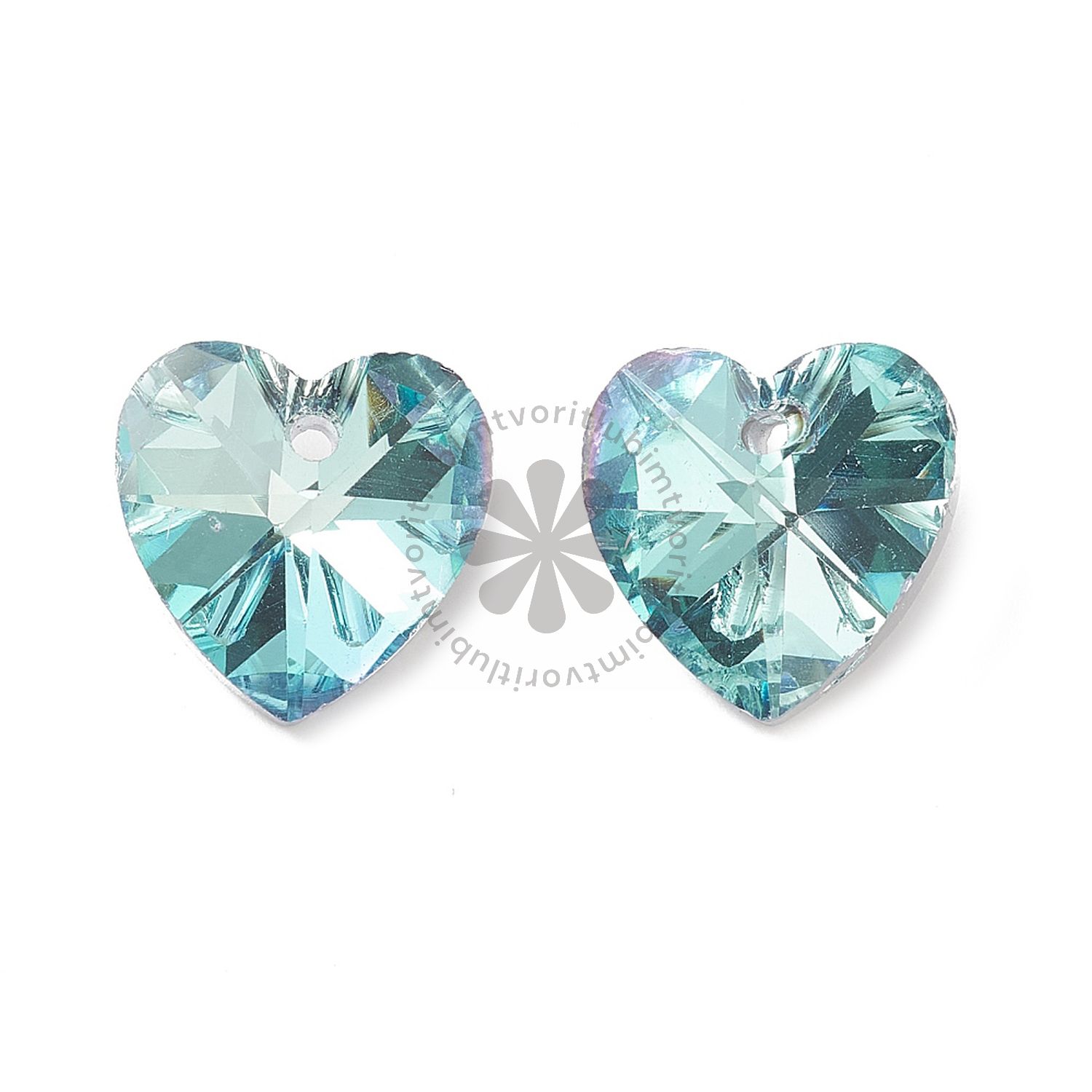 Brúsené srdiečko, 14 mm - 1 ks