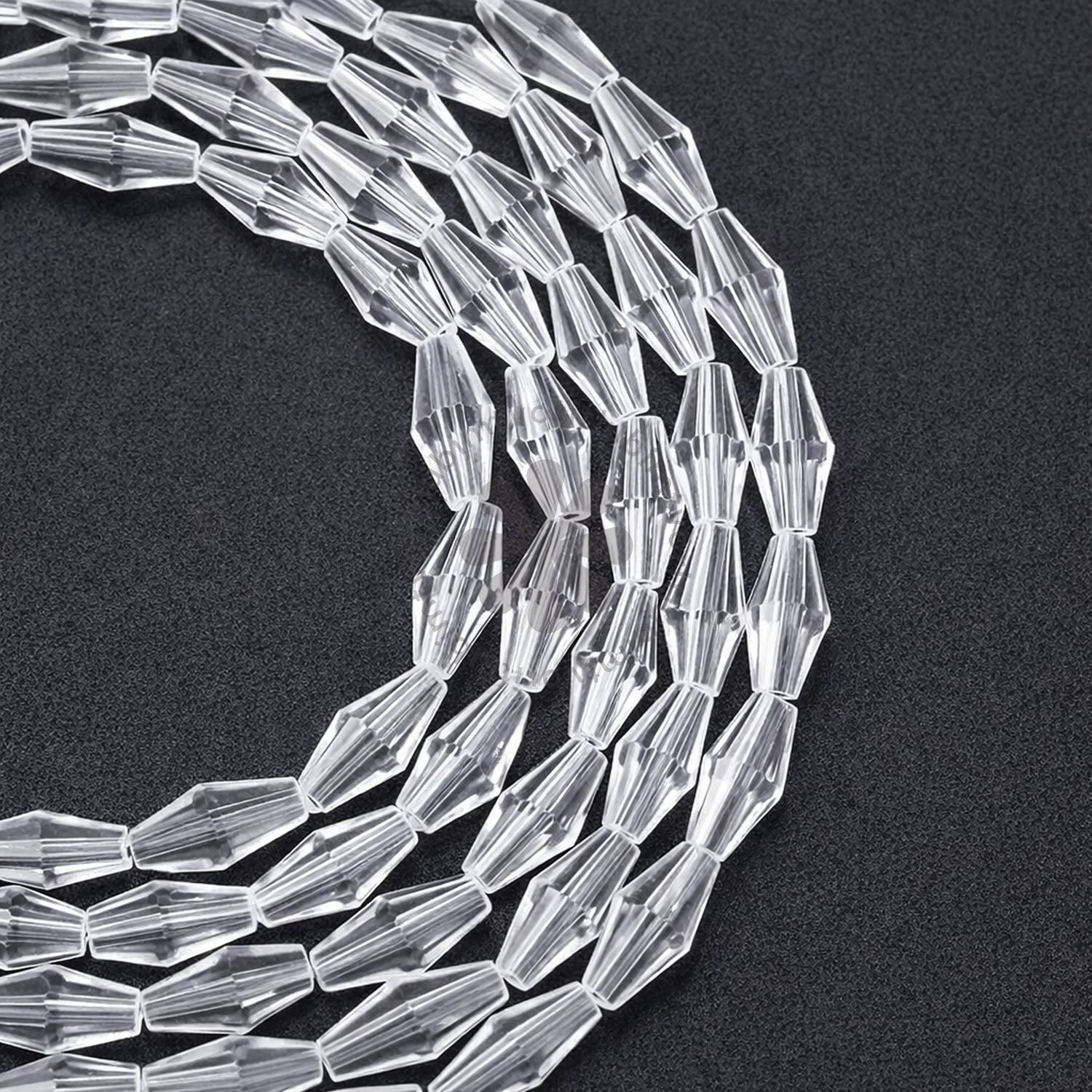 Sklenené brúsené korálky BICONE, 8x4 mm - 1 vlasec