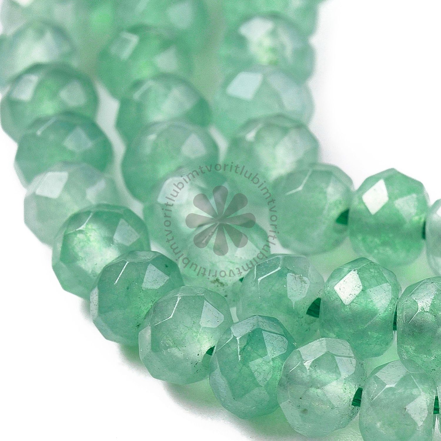 Farebný jadeit, 3x4 mm - 1 vlasec