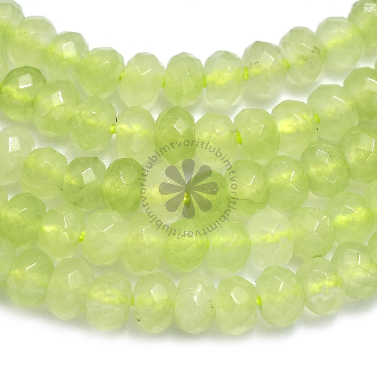 Farebný jadeit, 3x4 mm - 1 vlasec