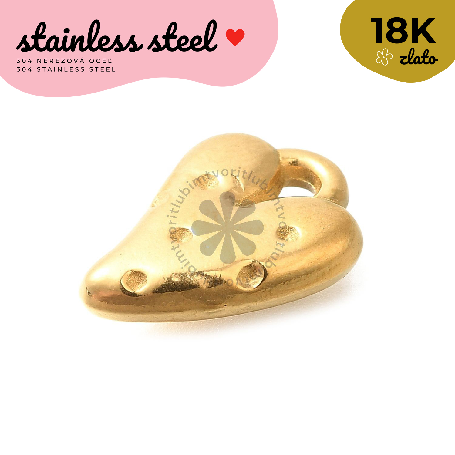 Prívesok Srdce, 15x11 mm - 1 ks
