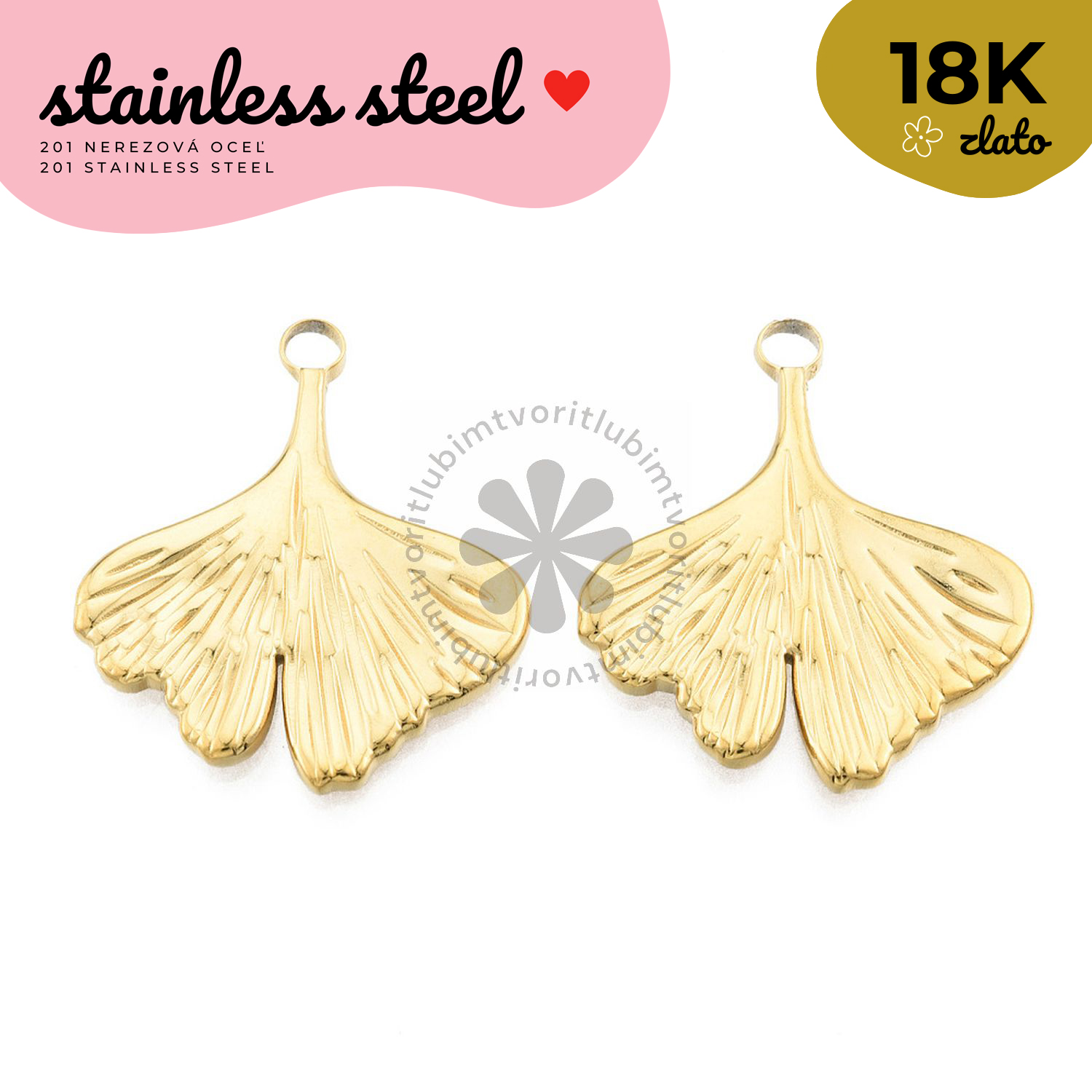 List Ginkgo biloba, 27x23 mm - 1 ks