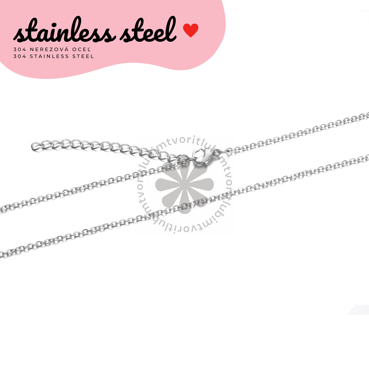 Retiazka kovová, 60+5 cm - 1 ks