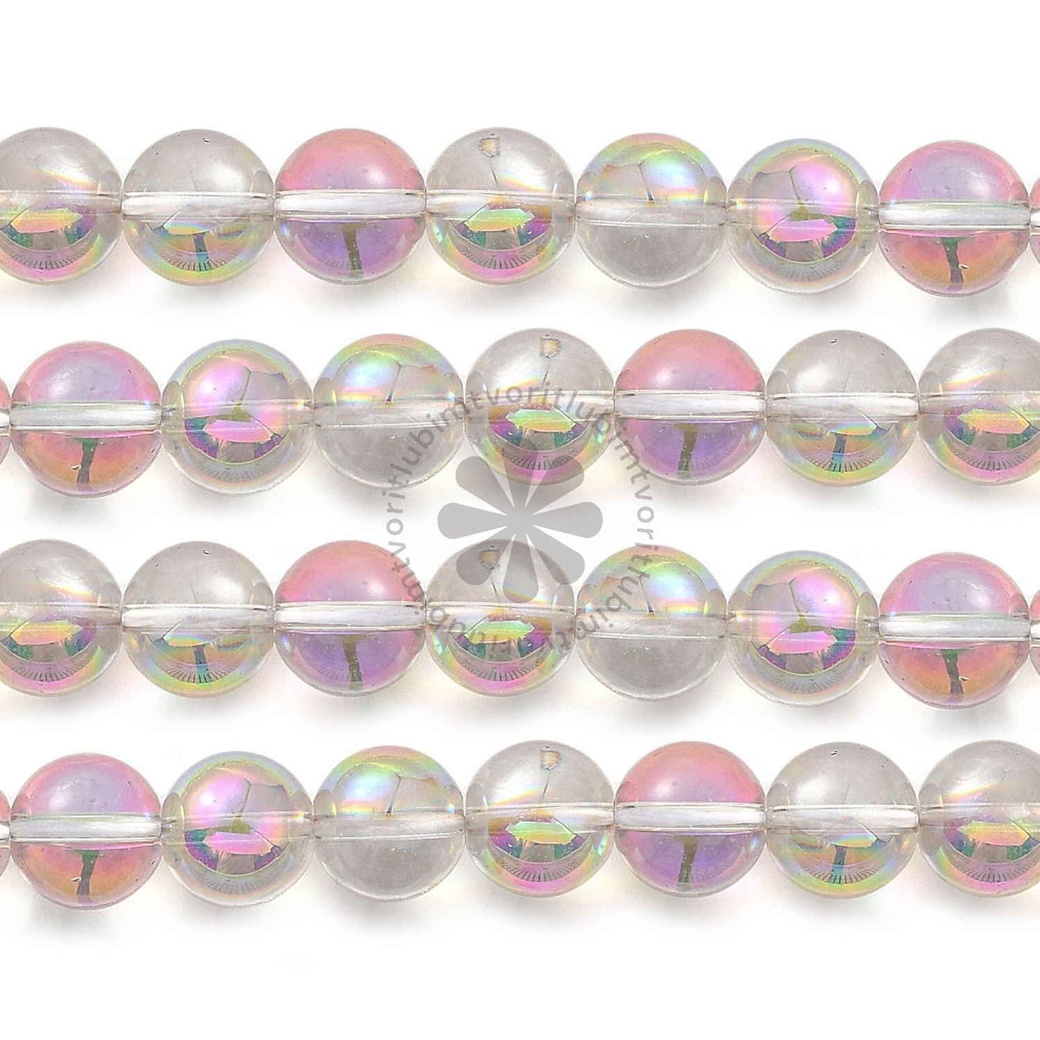 Sklenené korálky, 8 mm - 10 ks