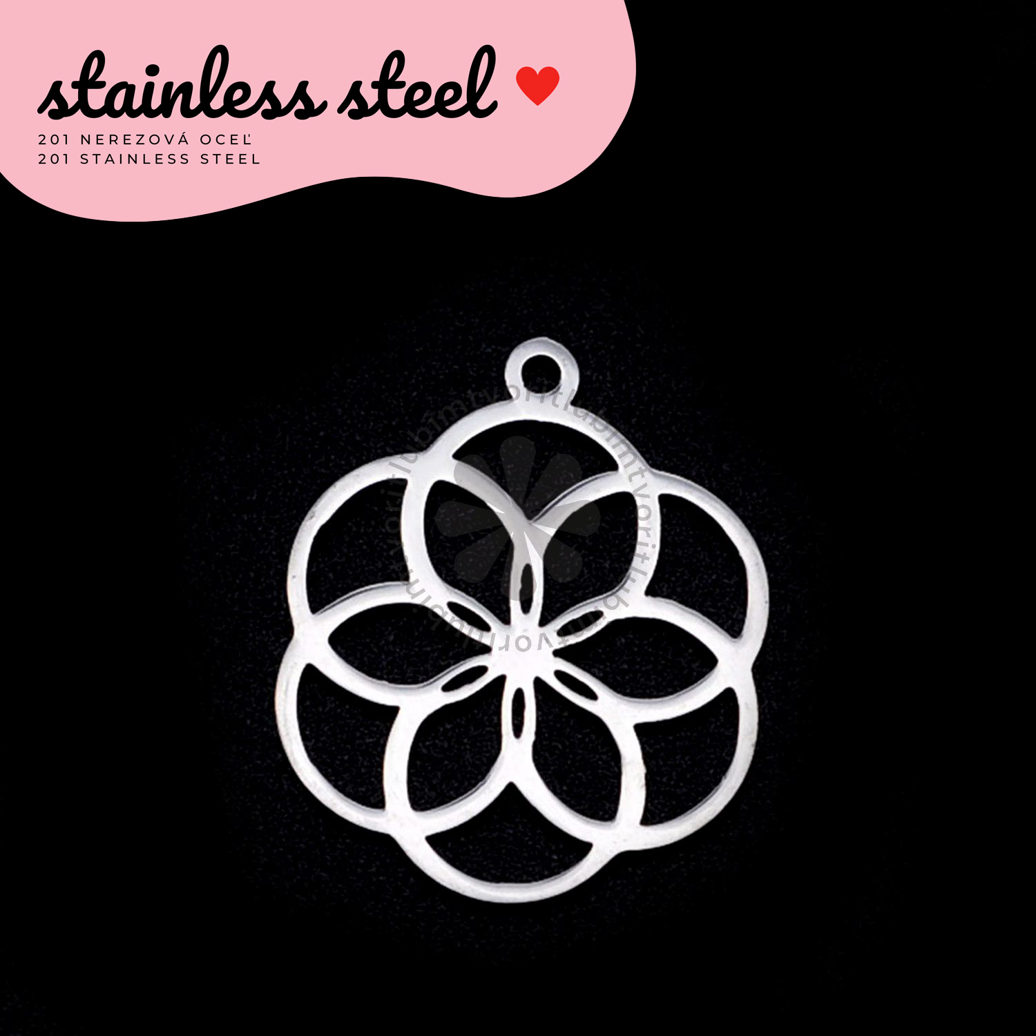 Prívesok Kvet života, 23x19 mm - 1 ks