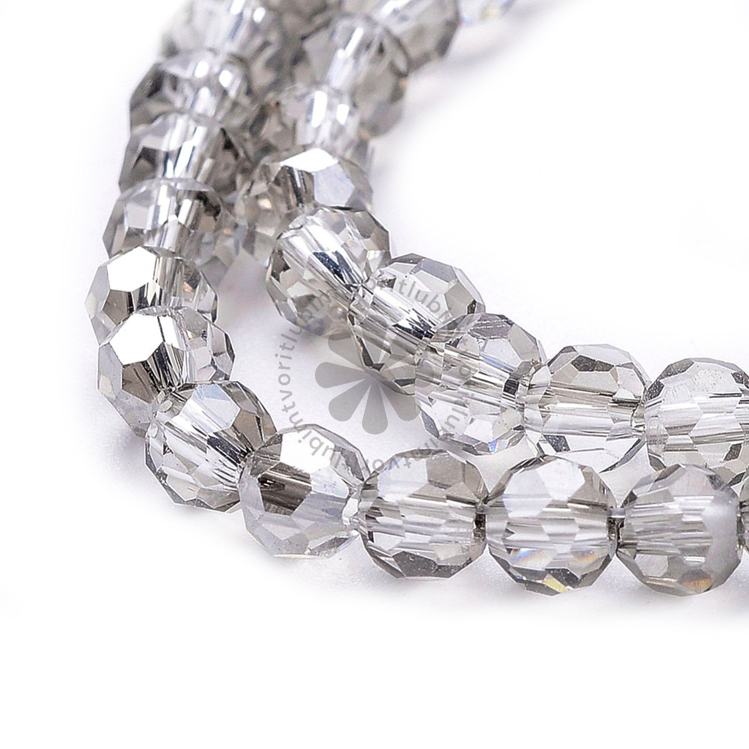 Brúsené korálky, 4 mm - 1 vlasec