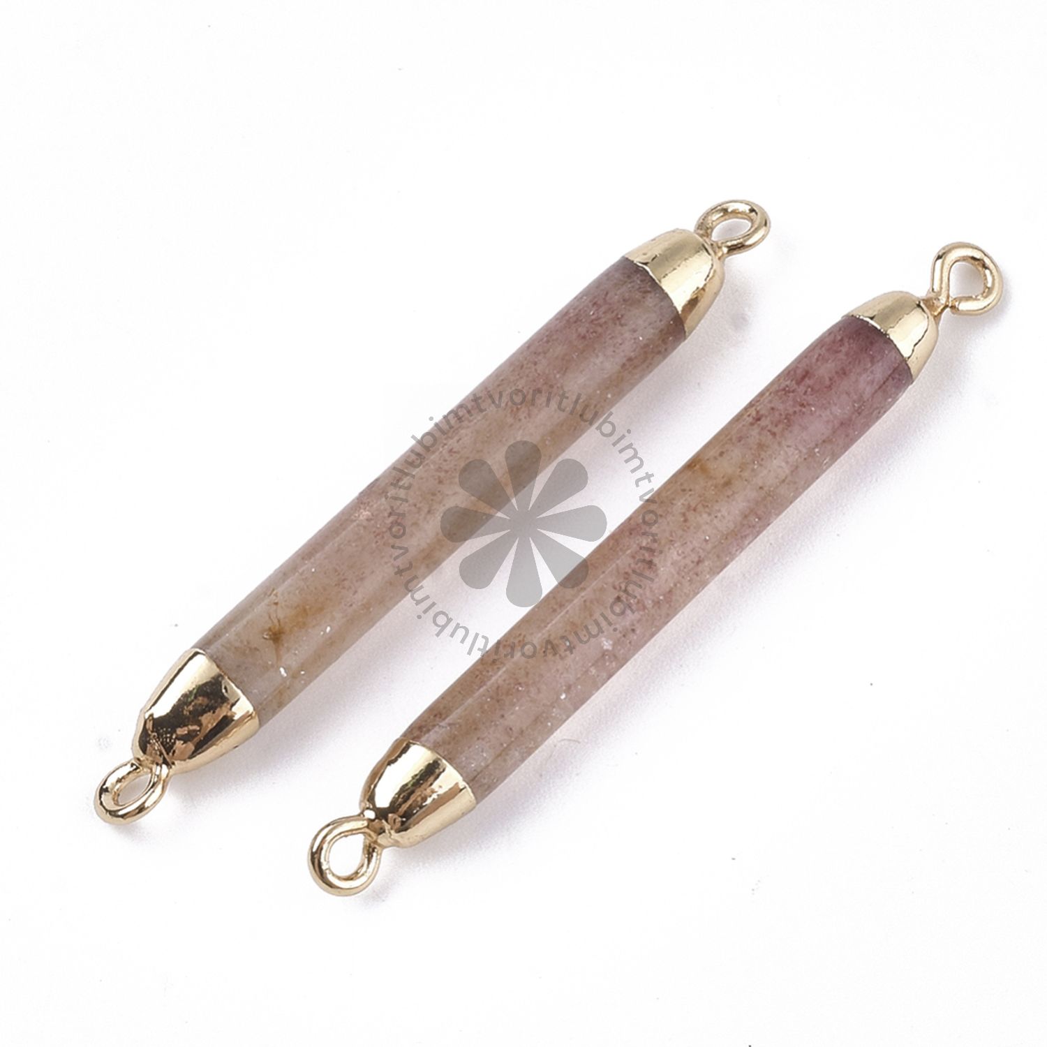 Strawberry Quartz spojovníky, 45×5 mm - 1 ks