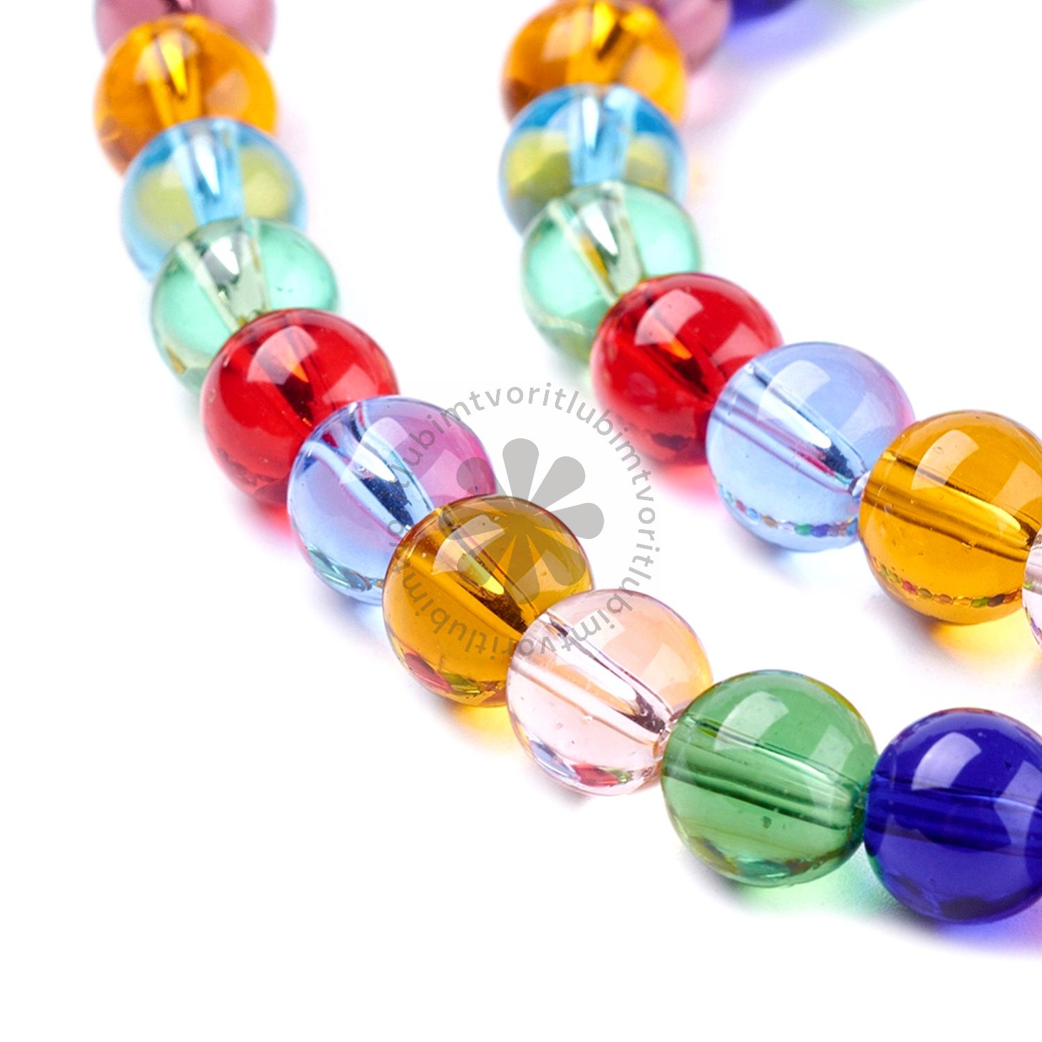 Sklenené korálky, 6 mm - 20 g (cca 70-75 ks)