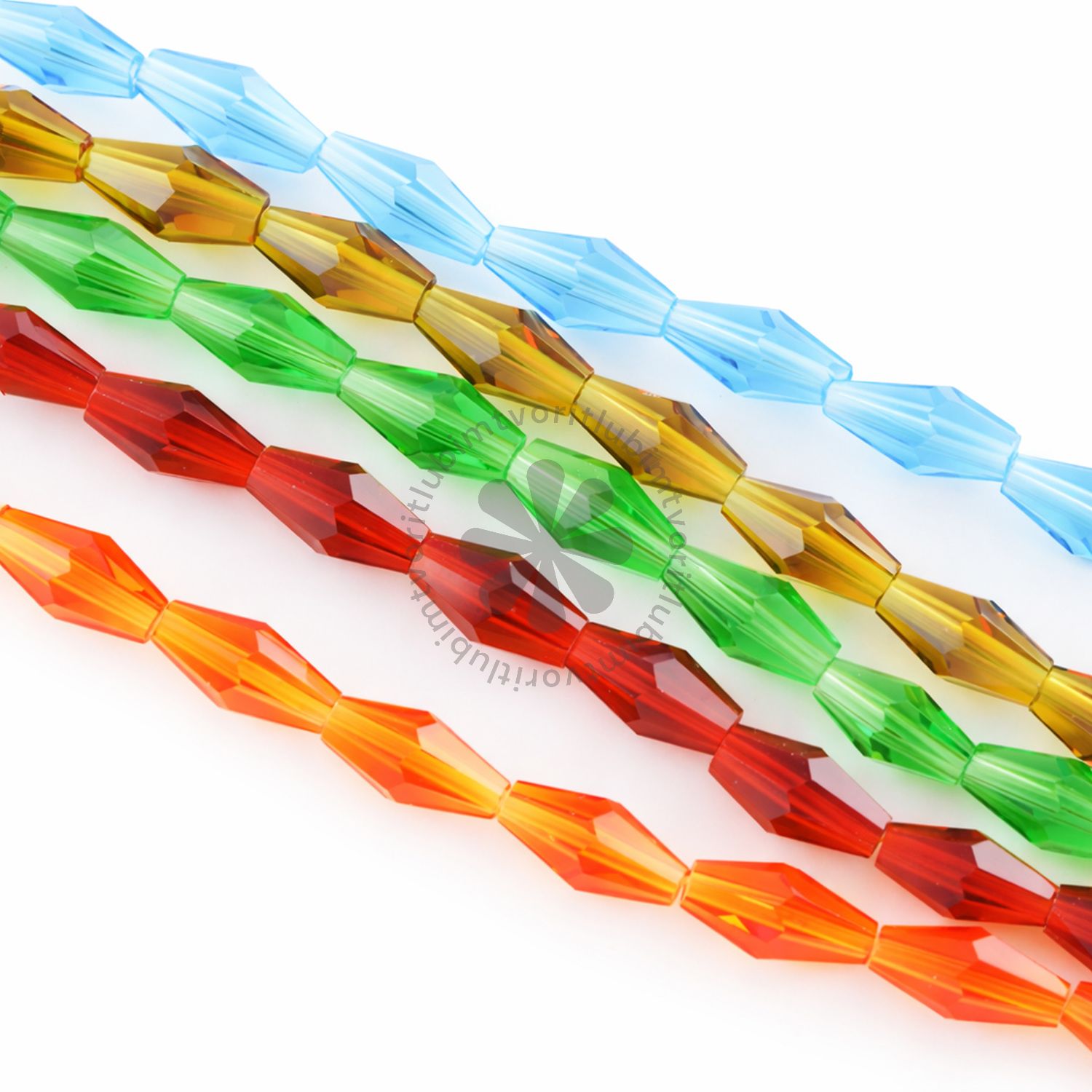 Sklenené brúsené korálky BICONE, 8x4 mm - 1 vlasec