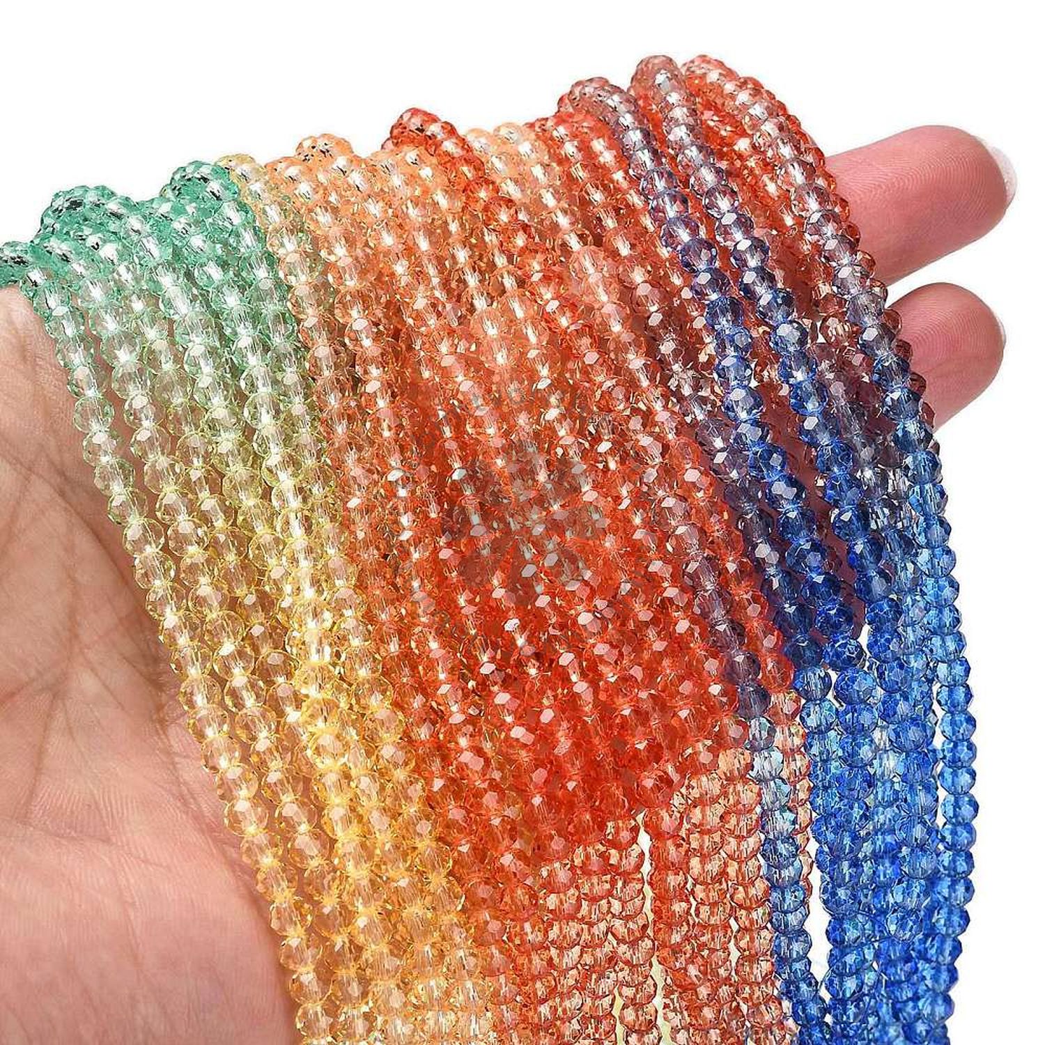 Brúsené korálky, 4x3 mm - 1 vlasec