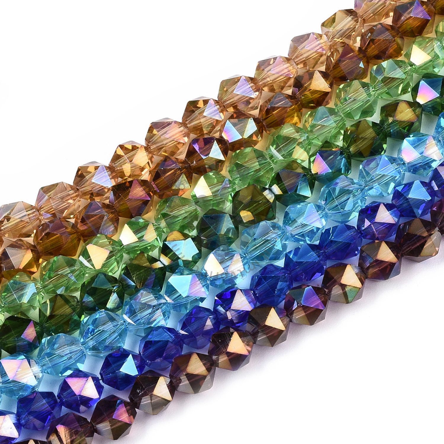 Brúsené korálky, 6 mm - 10 ks