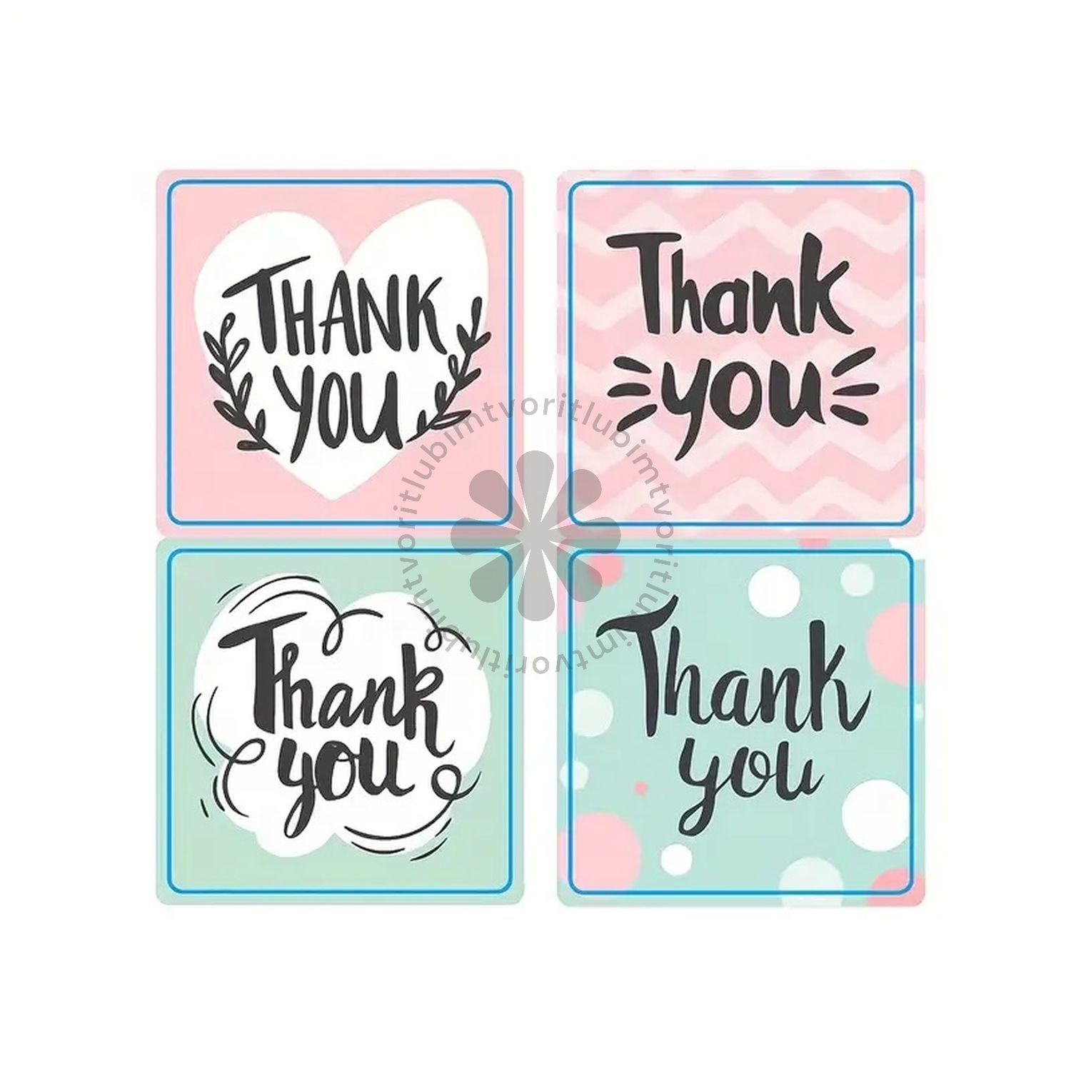 Samolepiace nálepky, „Thank You“, 25 mm - 1 rolka