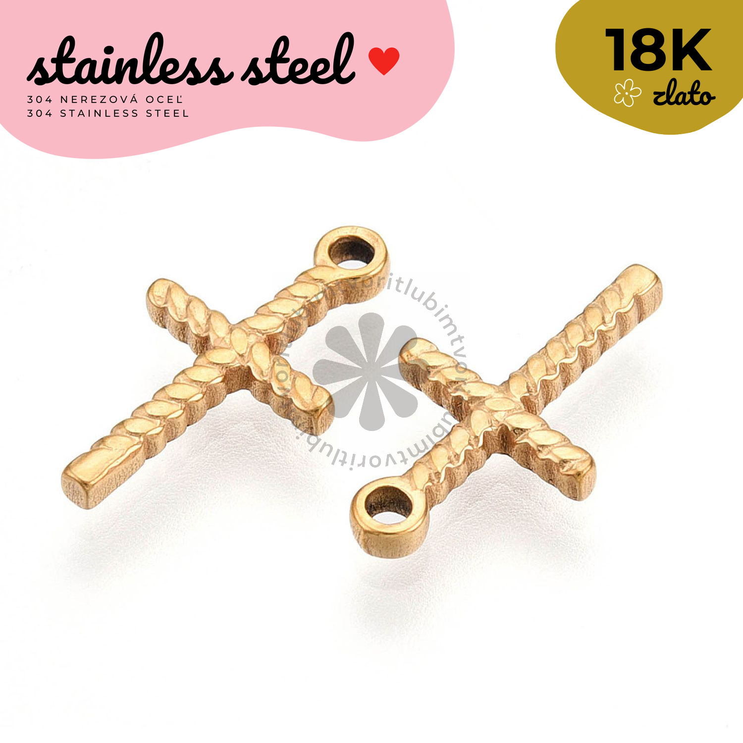 Prívesok Krížik, 15x8 mm - 1 ks