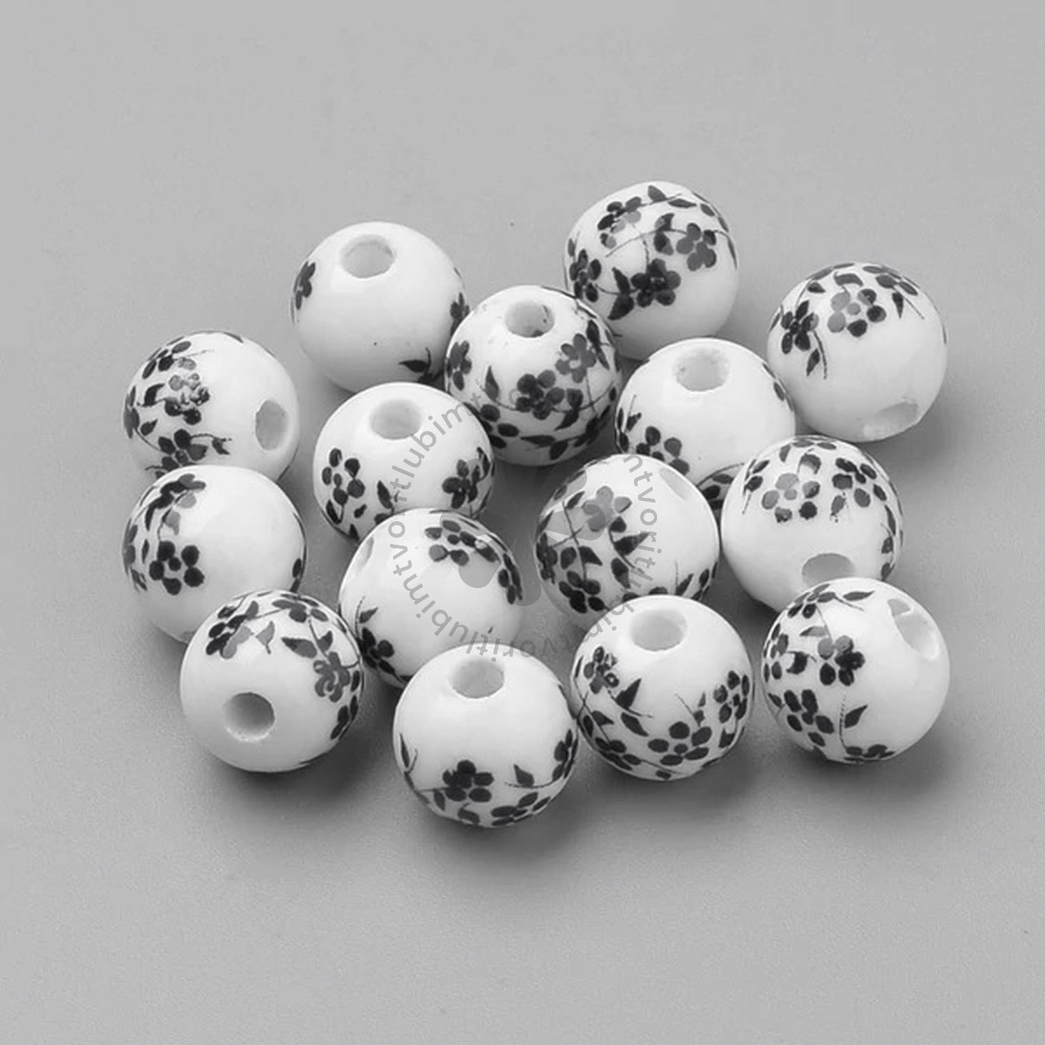 Porcelánová korálka, 12 mm - 1 ks