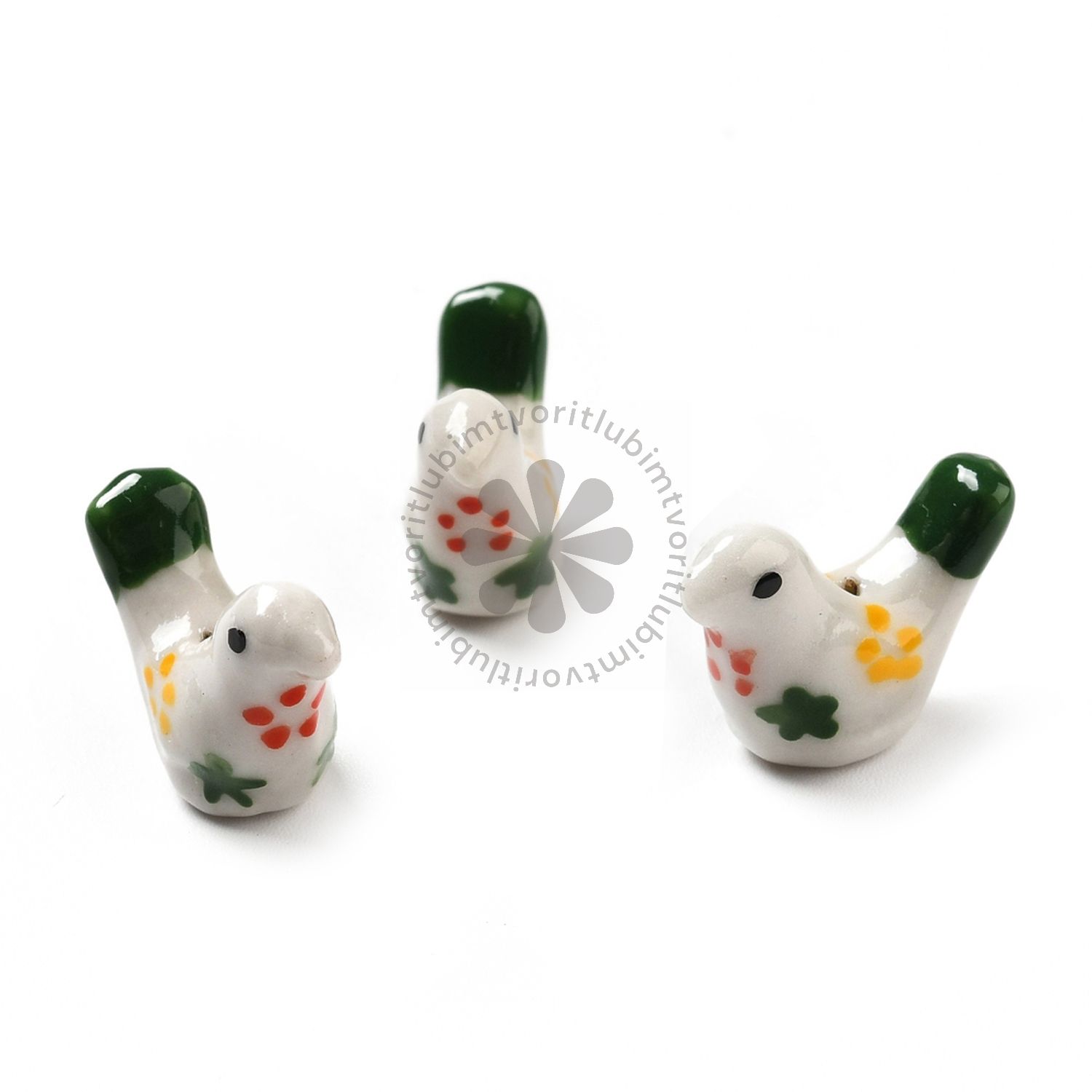 Porcelánová holubica, 12x18 mm - 1 ks
