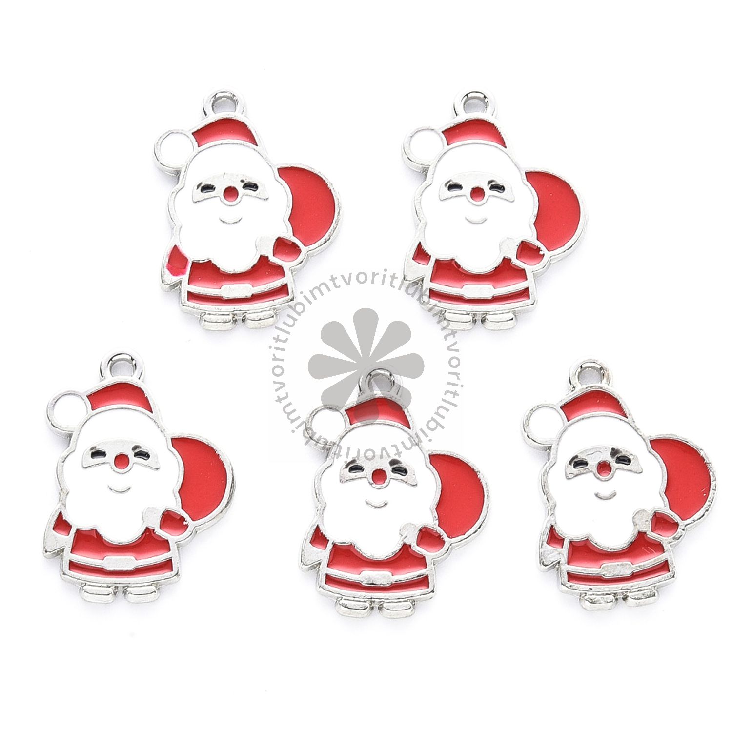Vianočný prívesok Santa Claus, 22x16 mm - 1 ks