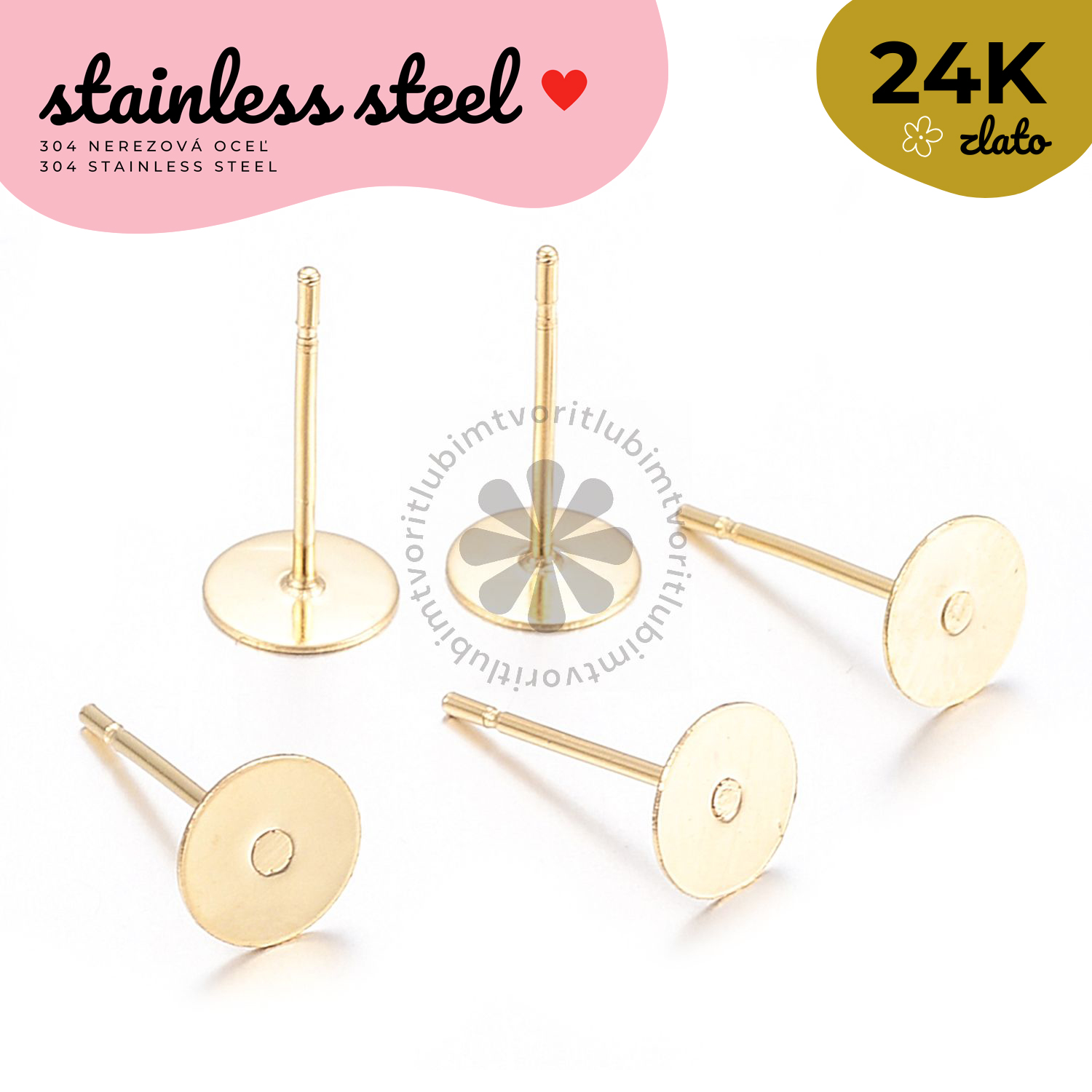 Kovová puzeta z nerezovej ocele - 15 párov