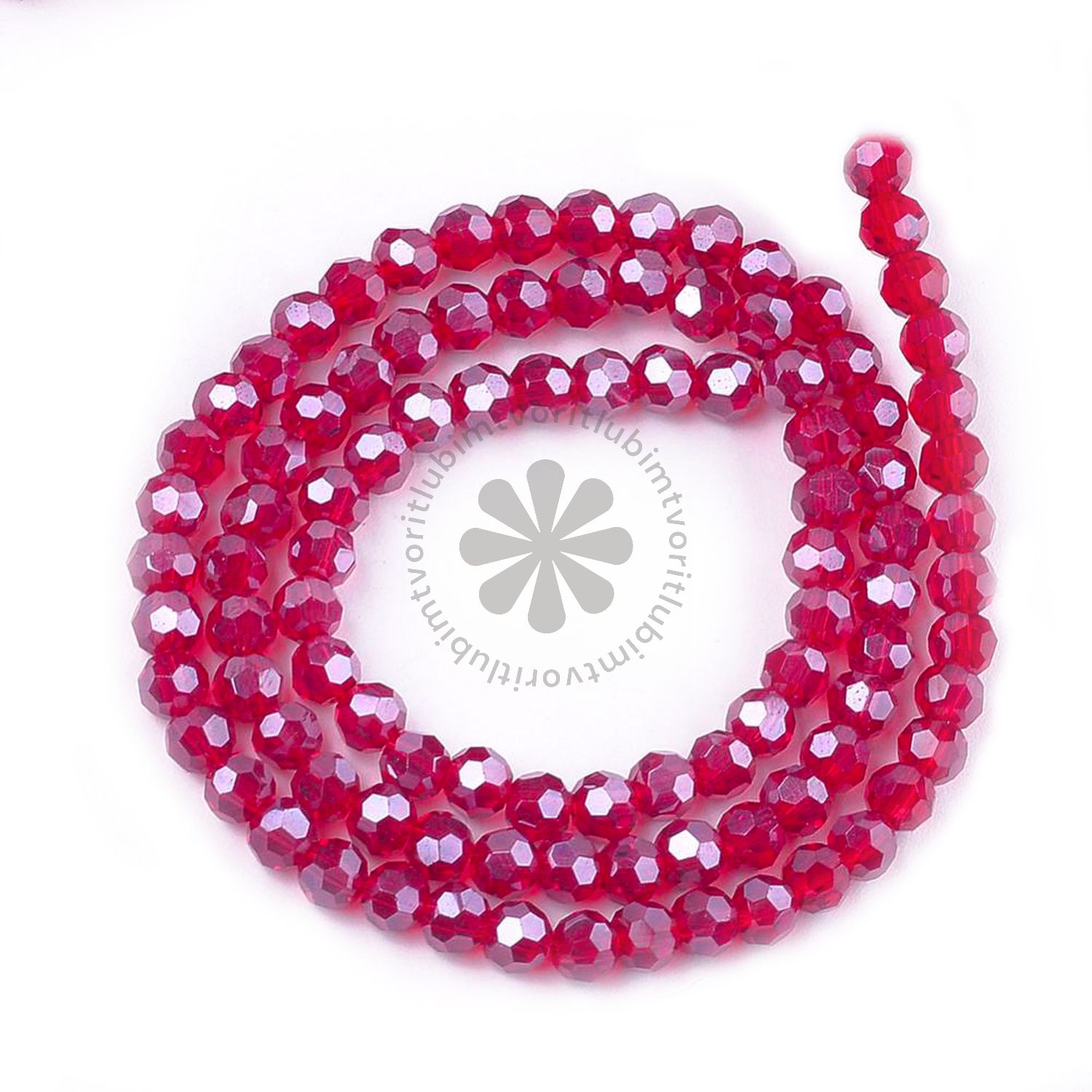 Brúsené korálky, 4 mm - 1 vlasec