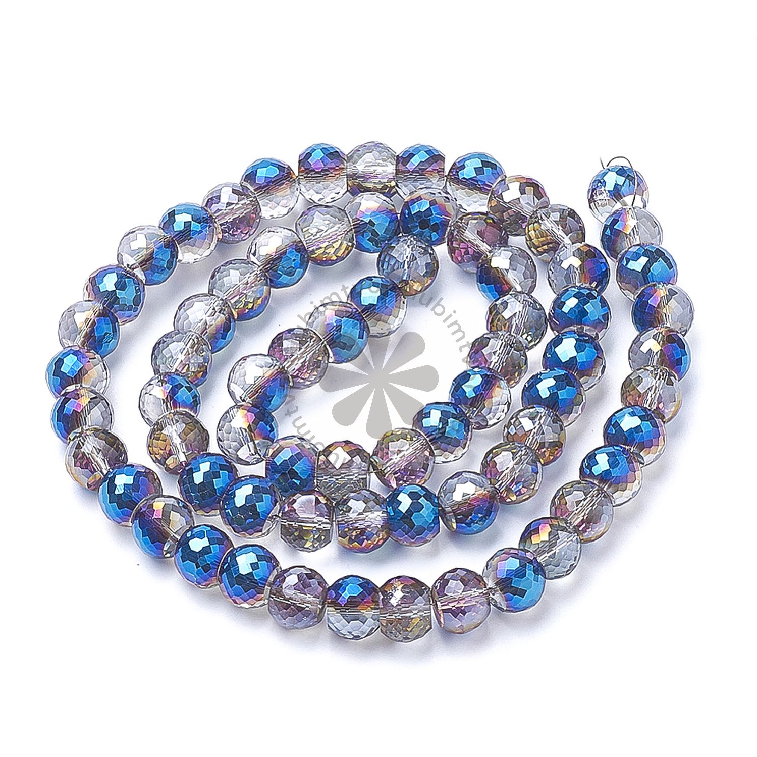 Brúsené sklenené korálky, 8x6 mm - 10 ks