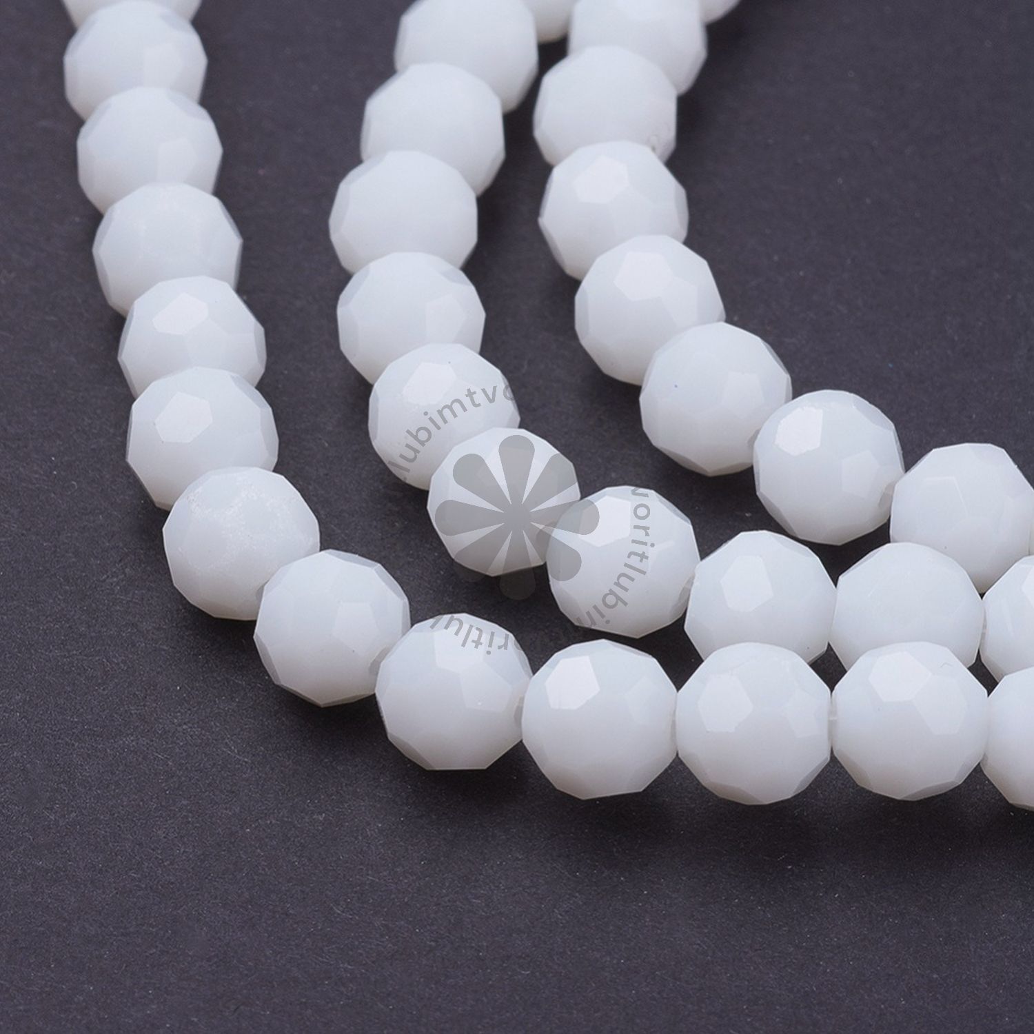 Brúsené korálky, 6 mm - 10 ks