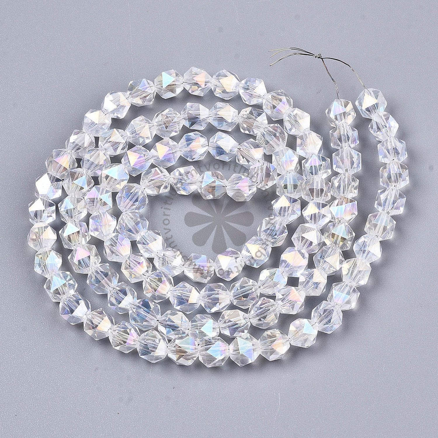 Brúsené korálky, 6 mm - 10 ks