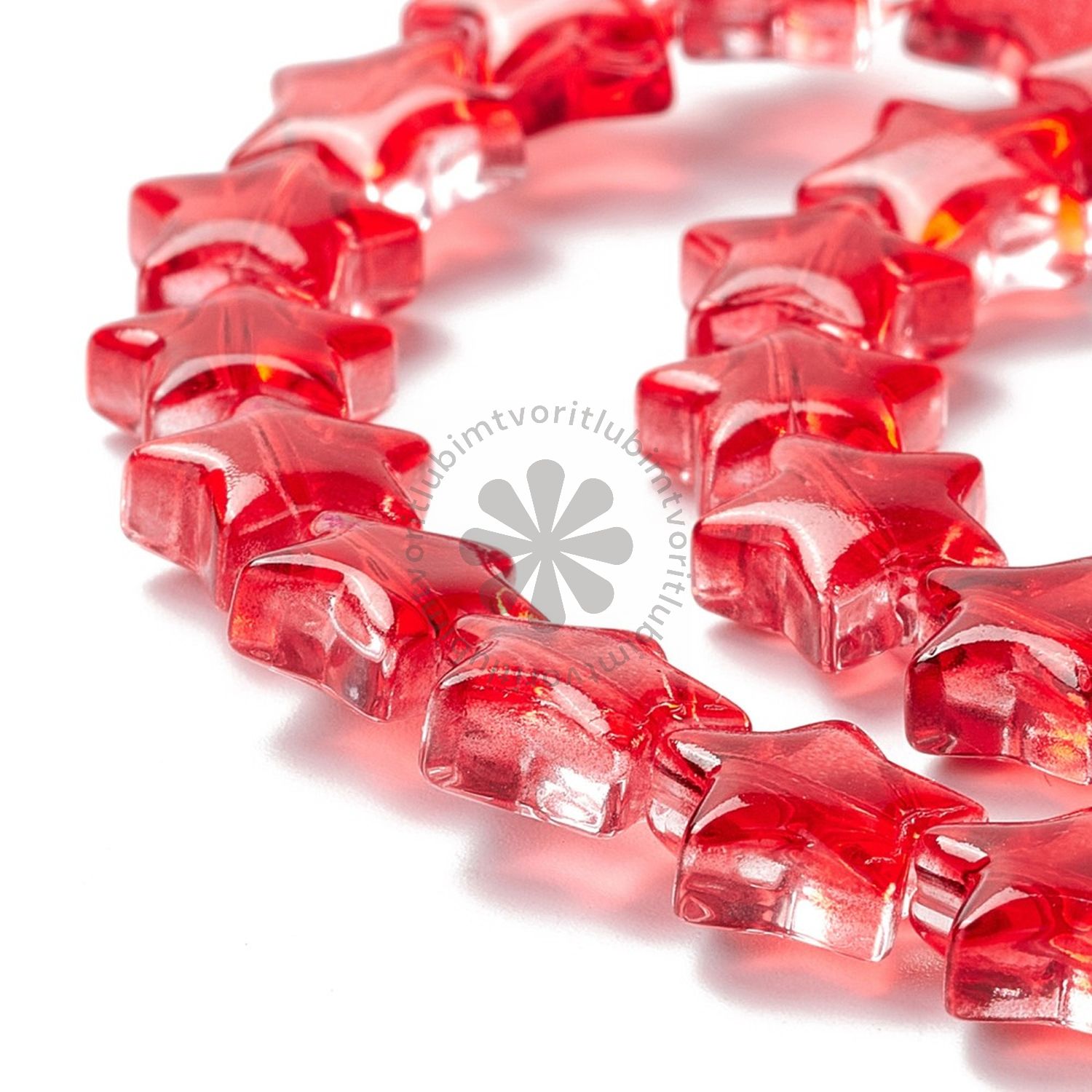 Sklenená korálka Hviezda, 10x10 mm - 1 ks