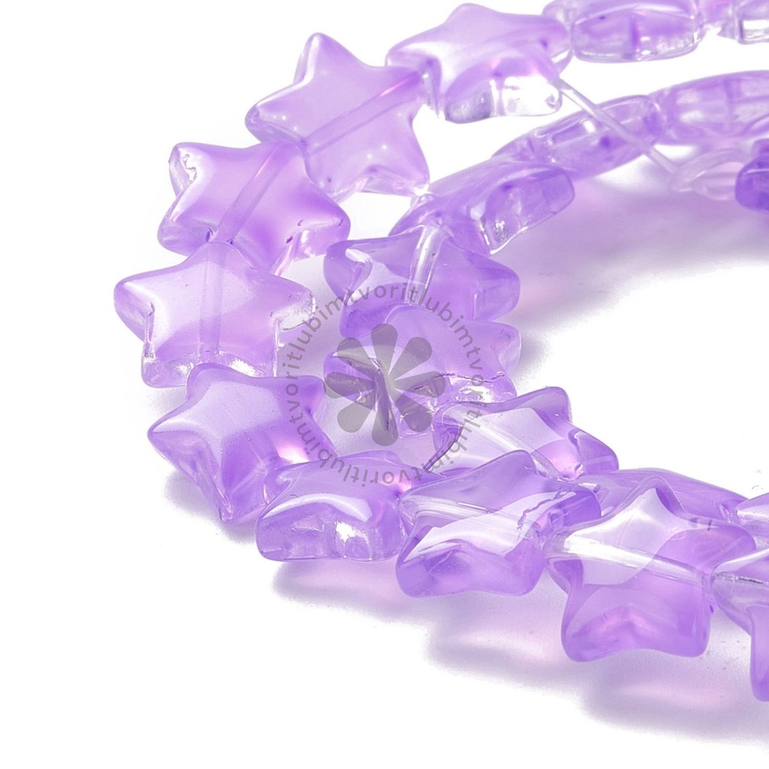 Sklenená korálka Hviezda, 10x10 mm - 1 ks