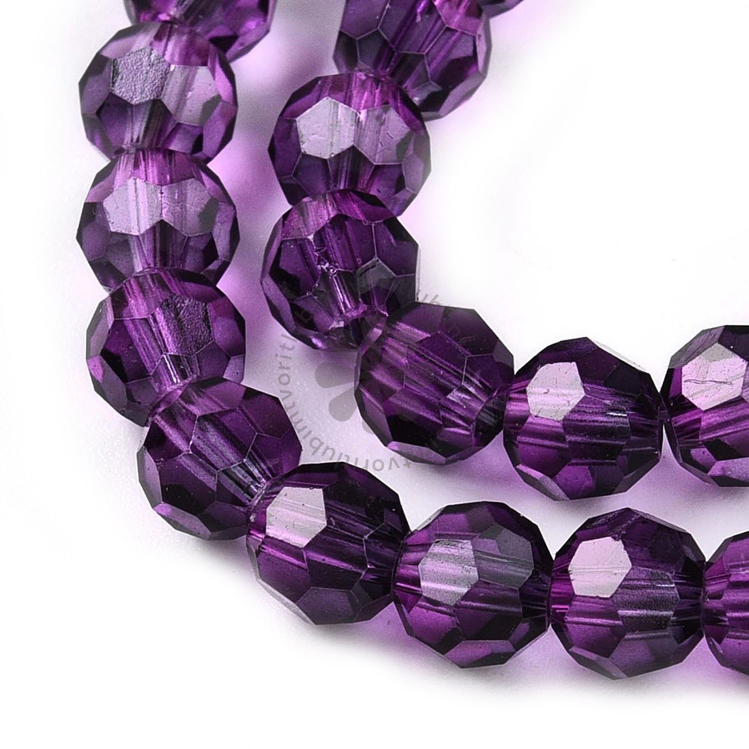 Brúsené korálky, 6 mm - 10 ks