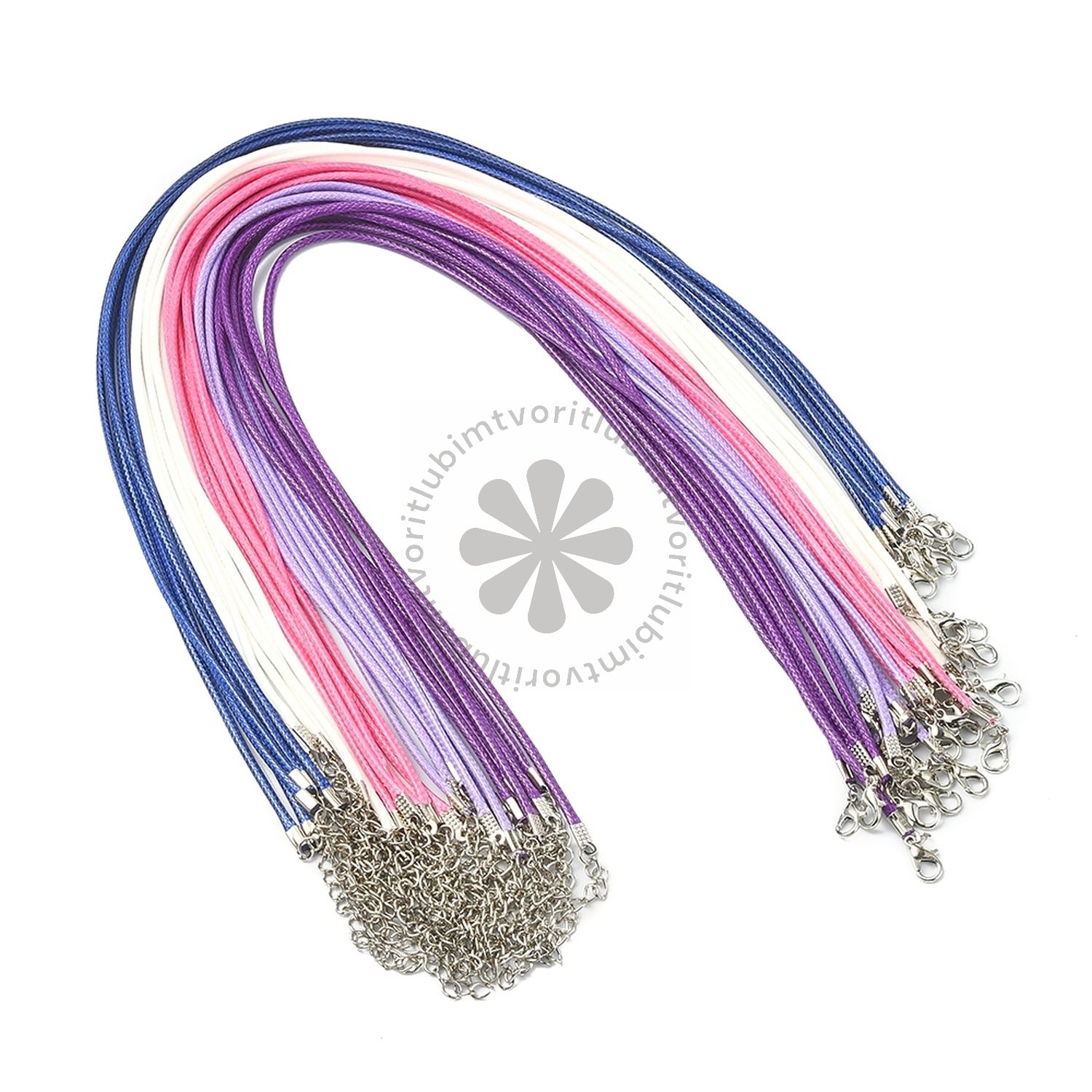 Voskovaná bavlnená šnúrka, modrá - 1 ks