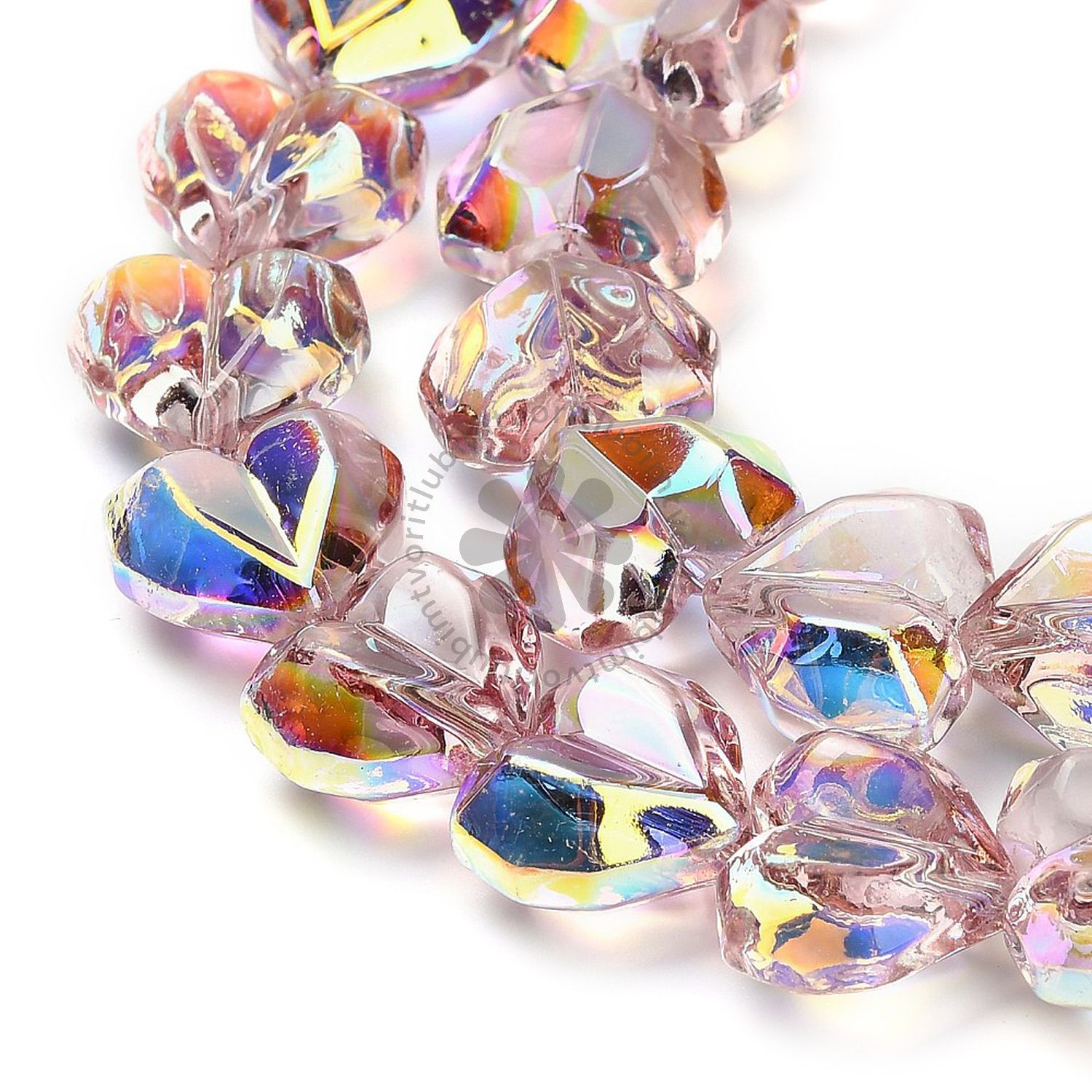 Sklenená korálka srdiečko, 15x13 mm - 1 ks