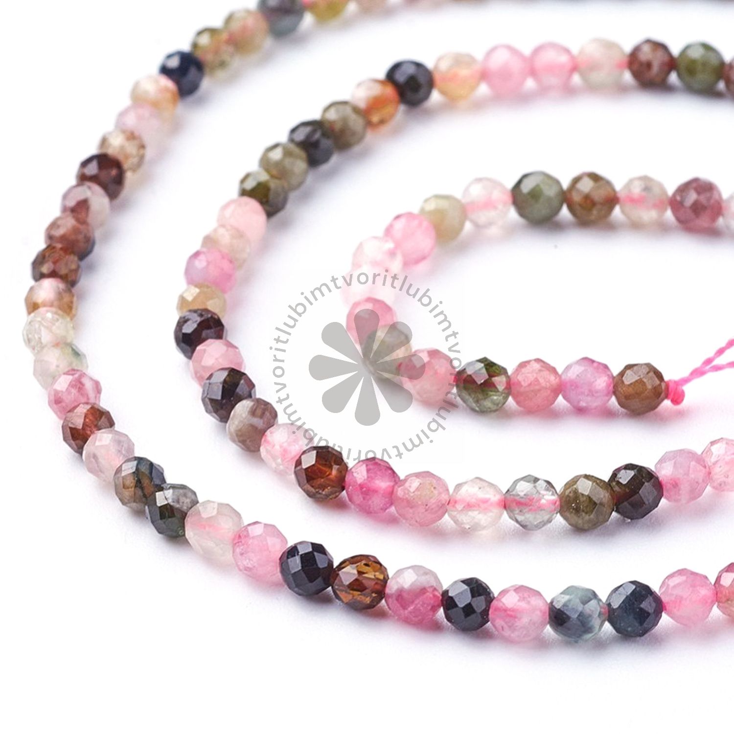 Turmalín, 4 mm - 1 vlasec (cca 90 ks)