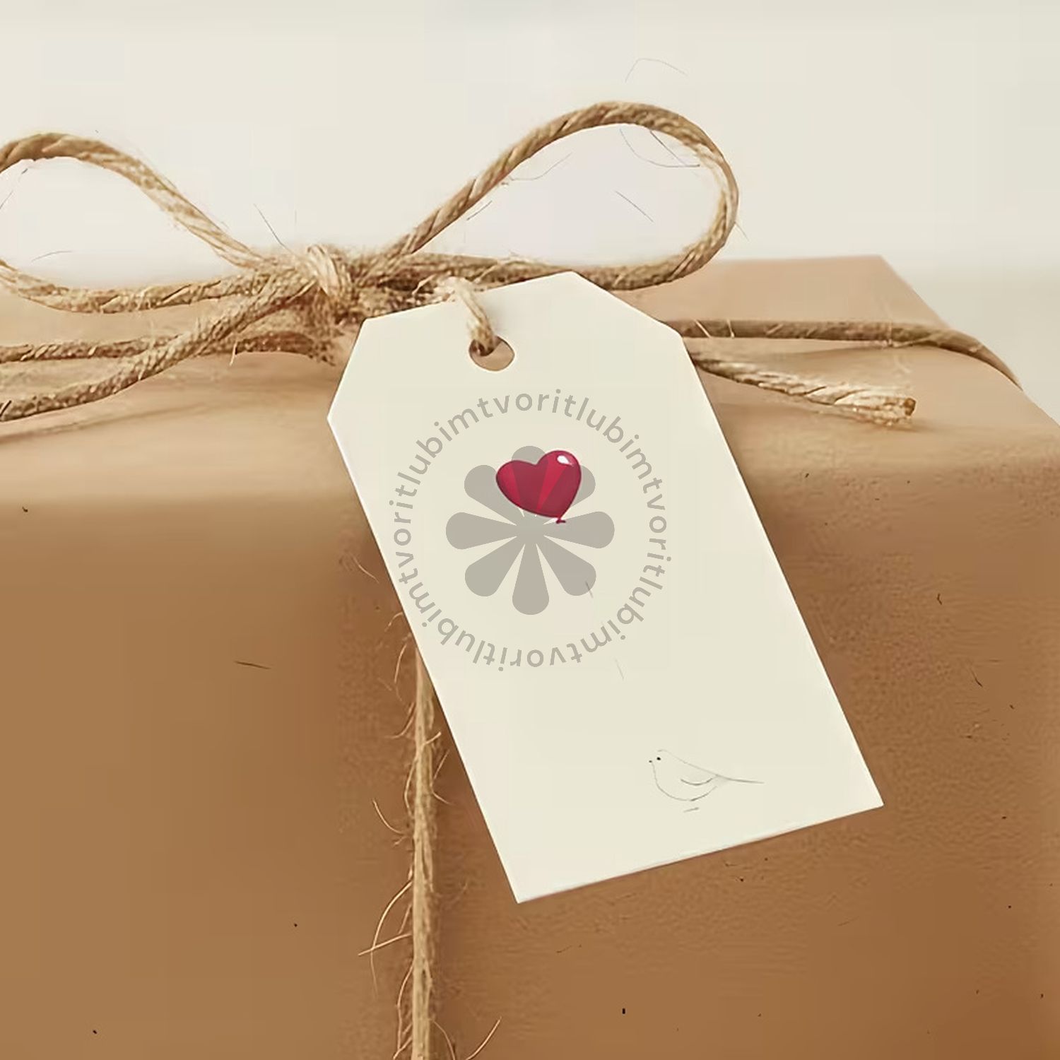 Menovka na darček Valentín, 40x70 mm - 10 ks