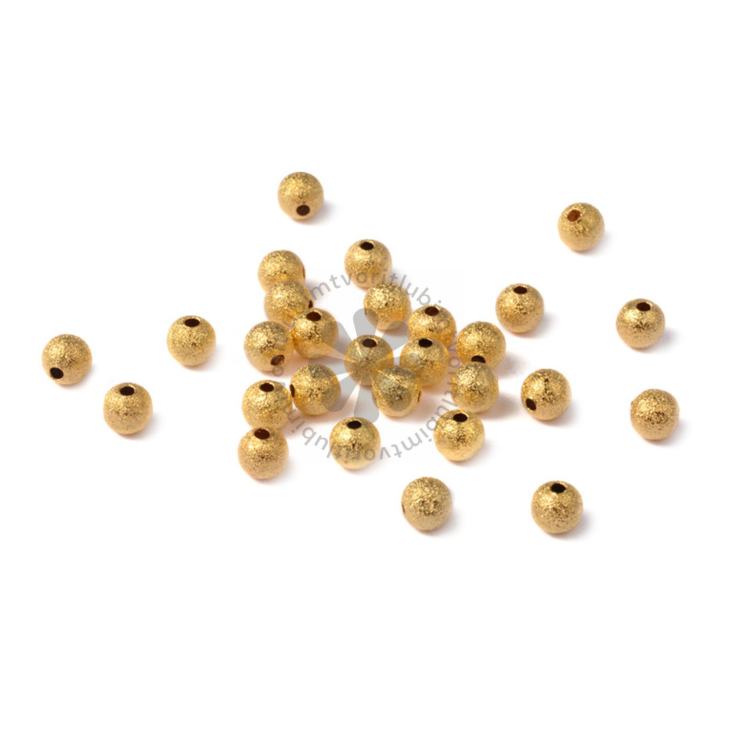 Kovove korálky, 6 mm - 50 ks