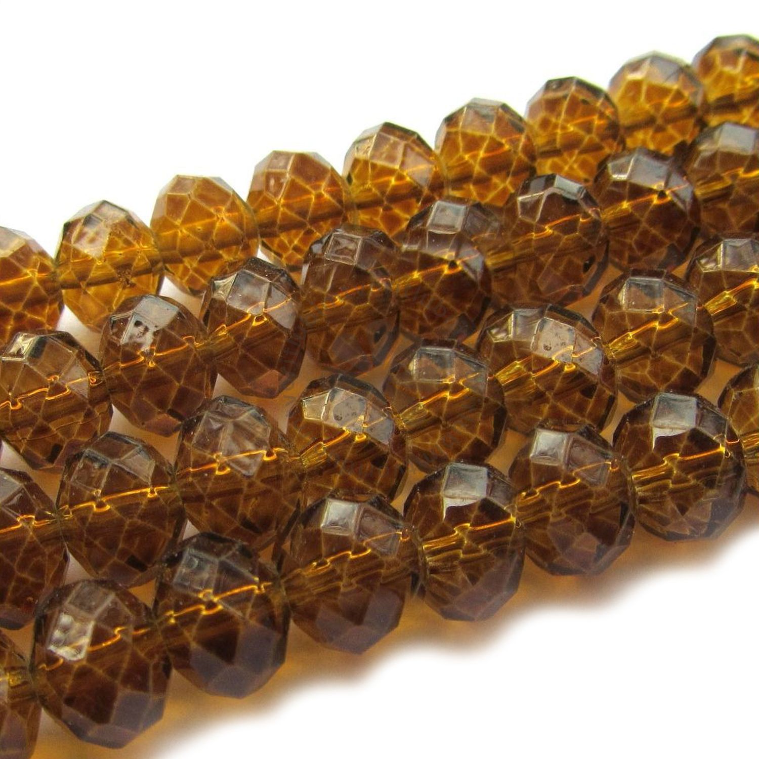 Brúsené sklenené korálky, 8x6 mm - 10 ks