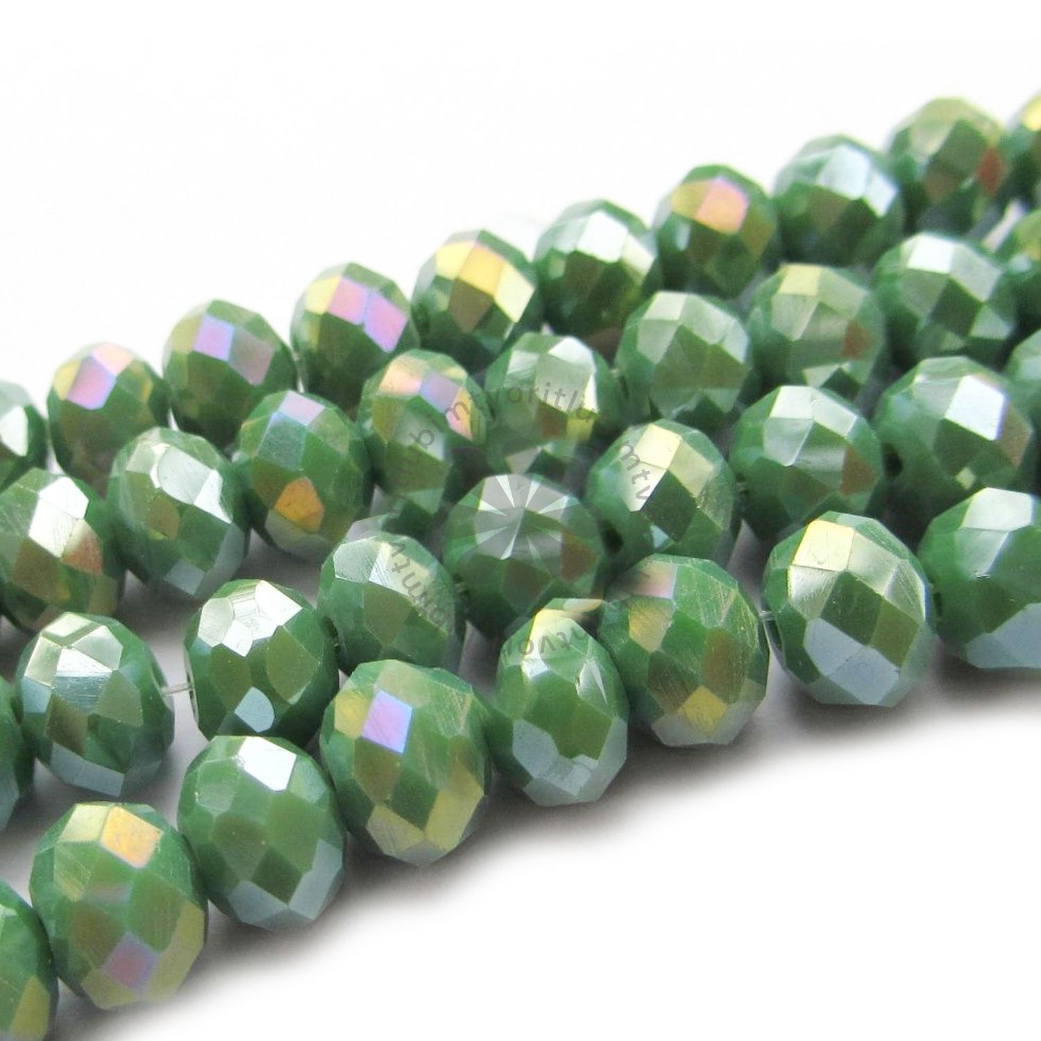 Brúsené sklenené korálky, 8x6 mm - 10 ks