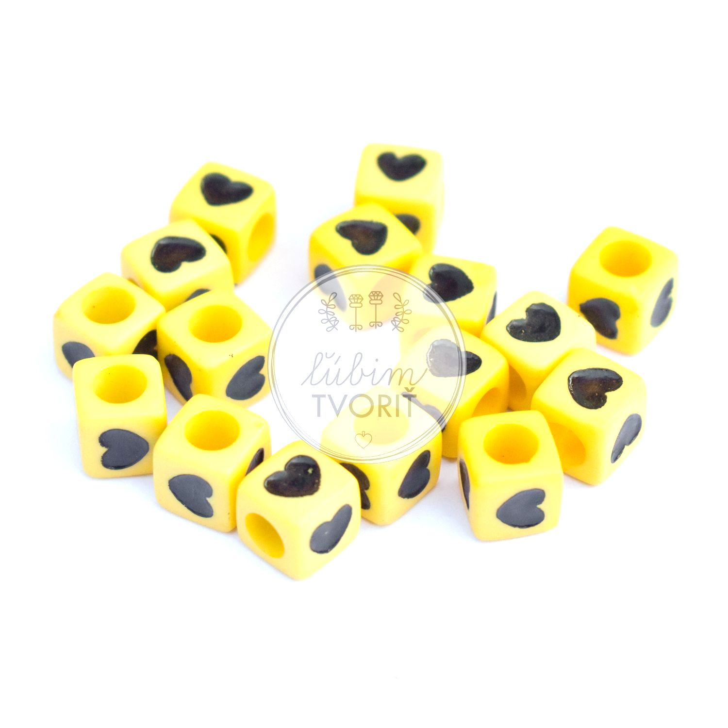 Kocka srdiečko, 7 mm - 1 ks