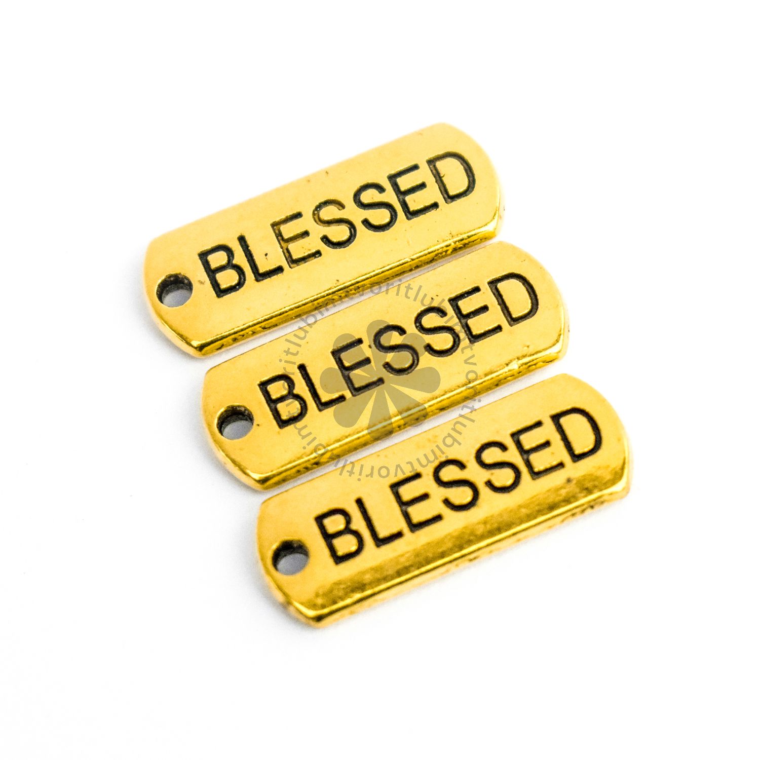 Medailón s nápisom - blessed, 8x21 mm - 1 ks