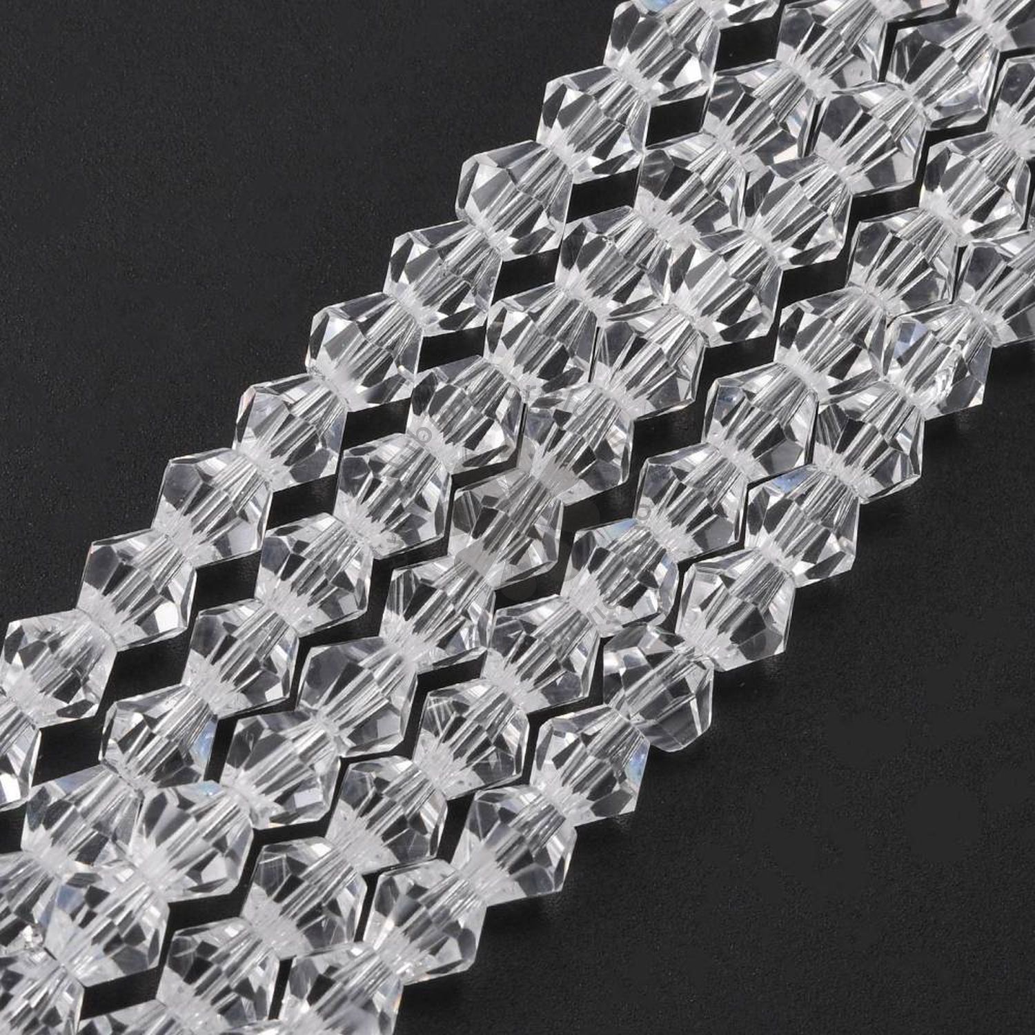 Sklenené korálky bicone, 4 mm - 1 vlasec